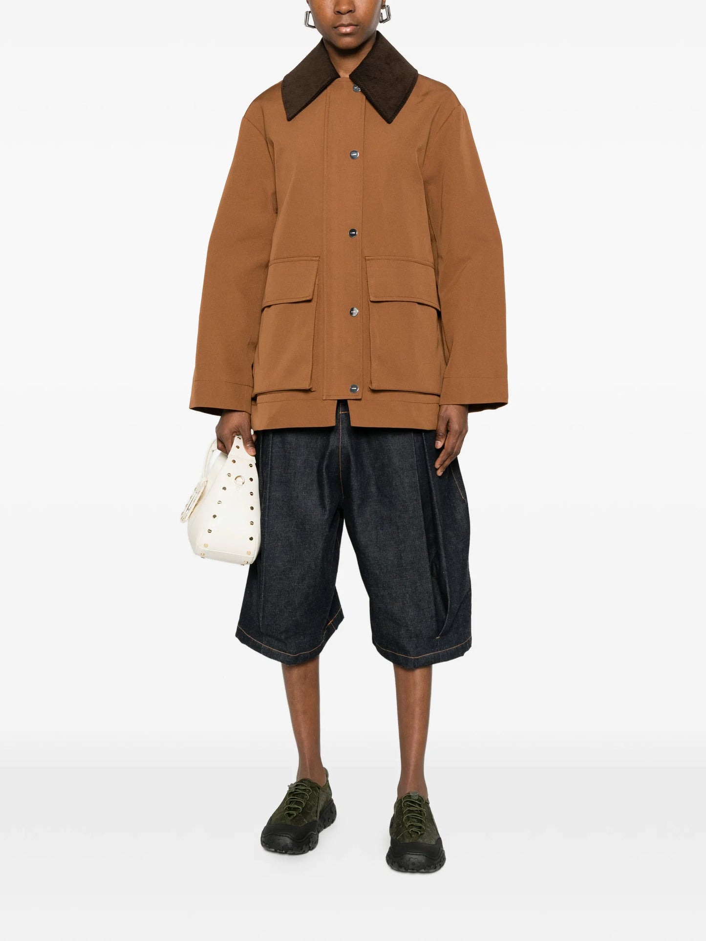 corduroy-collar pocket jacket