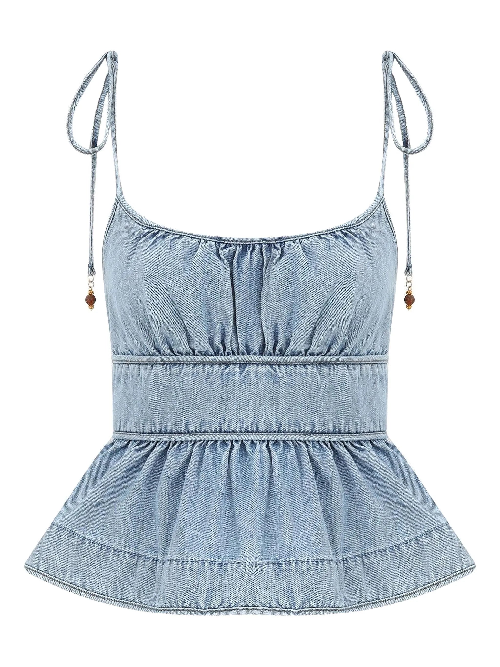 Wanderlust ruffled cami