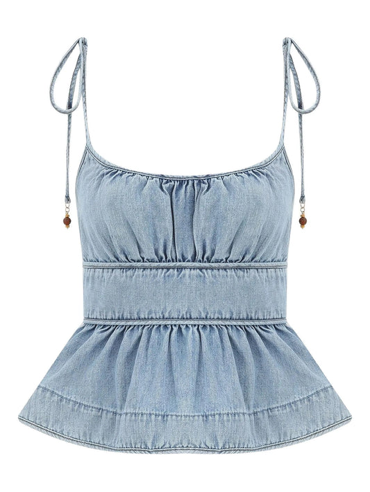 Wanderlust ruffled cami