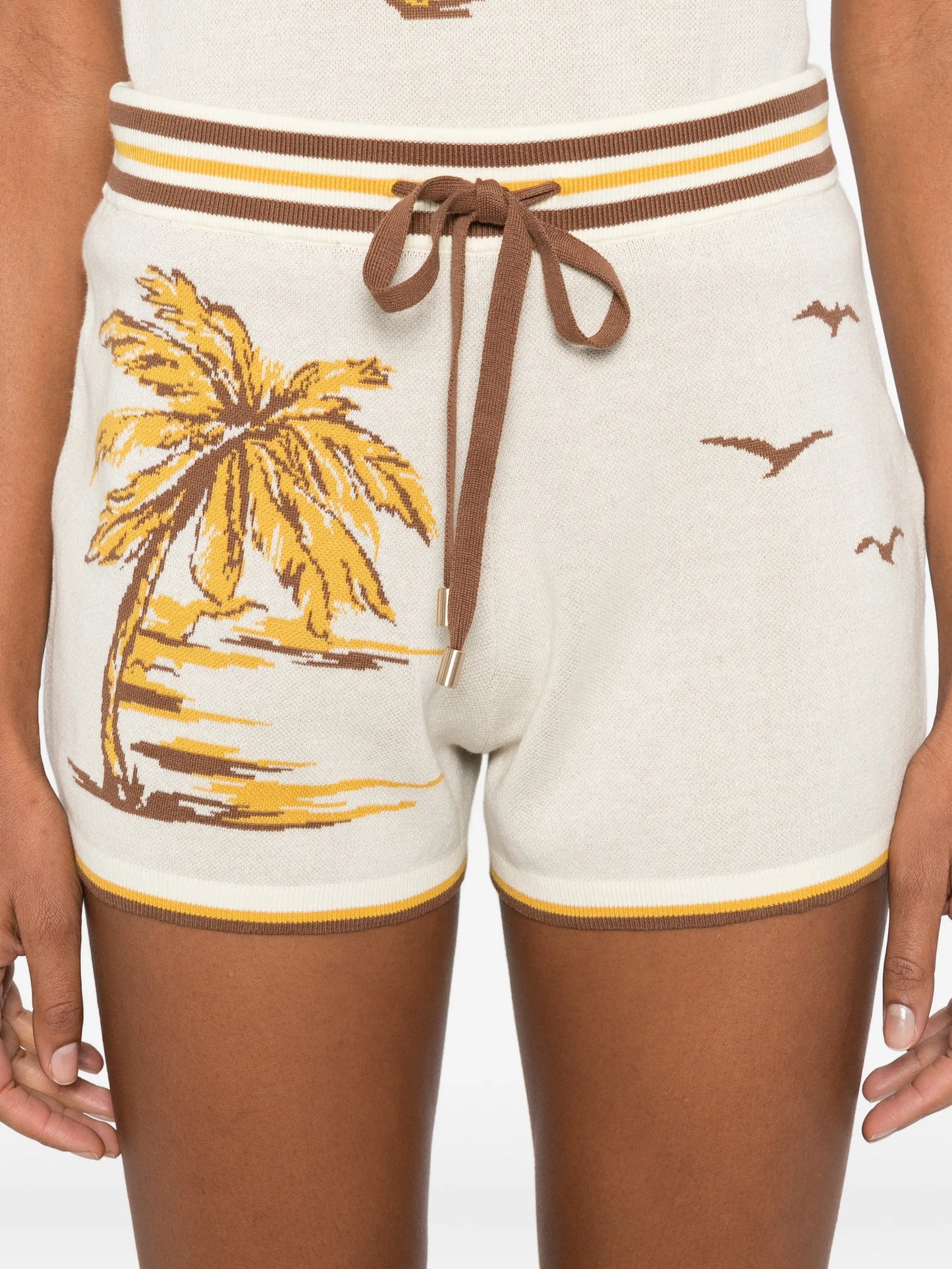 Daylight palm-tree jacquard shorts