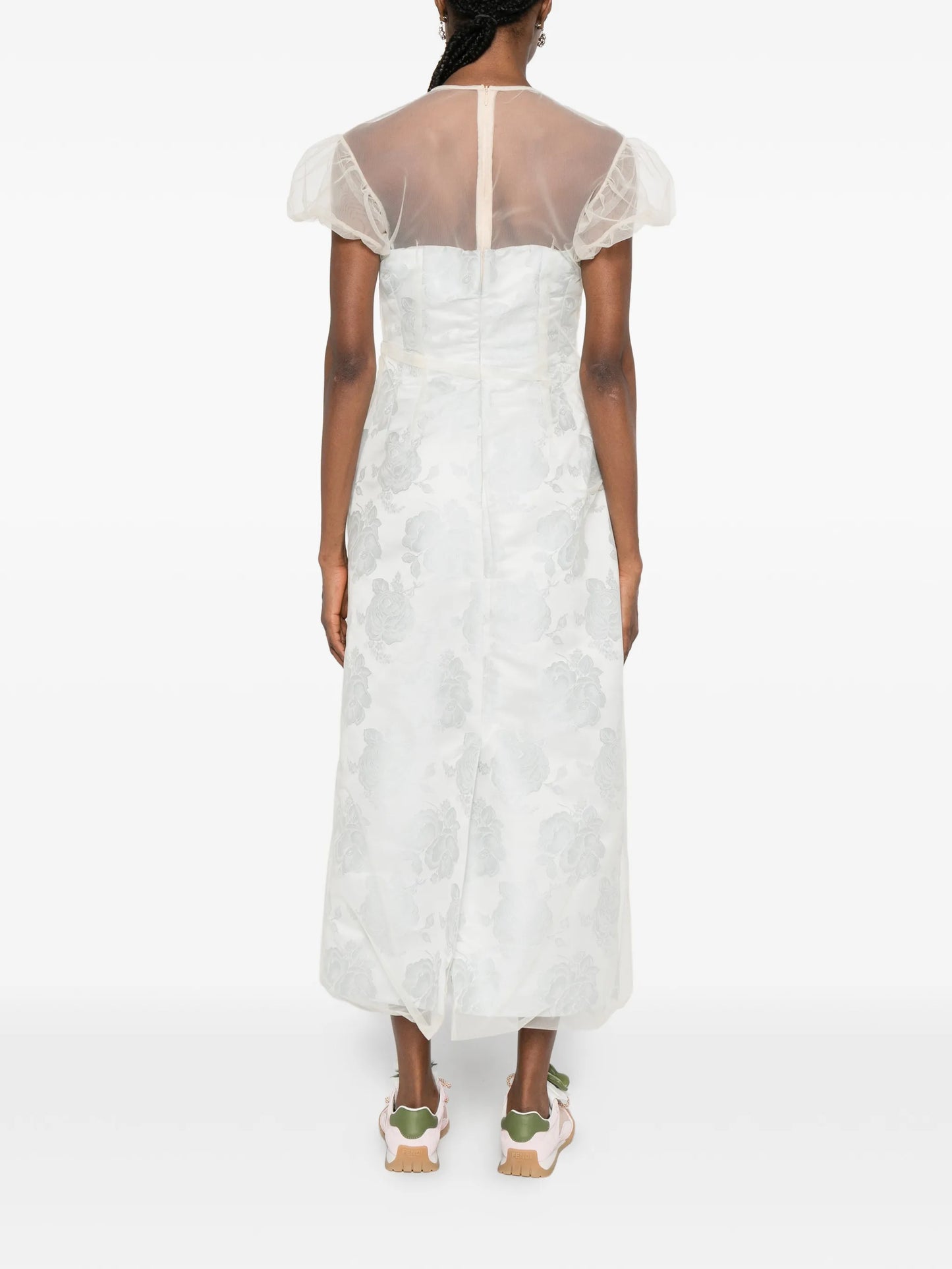 layered gathered midi dress