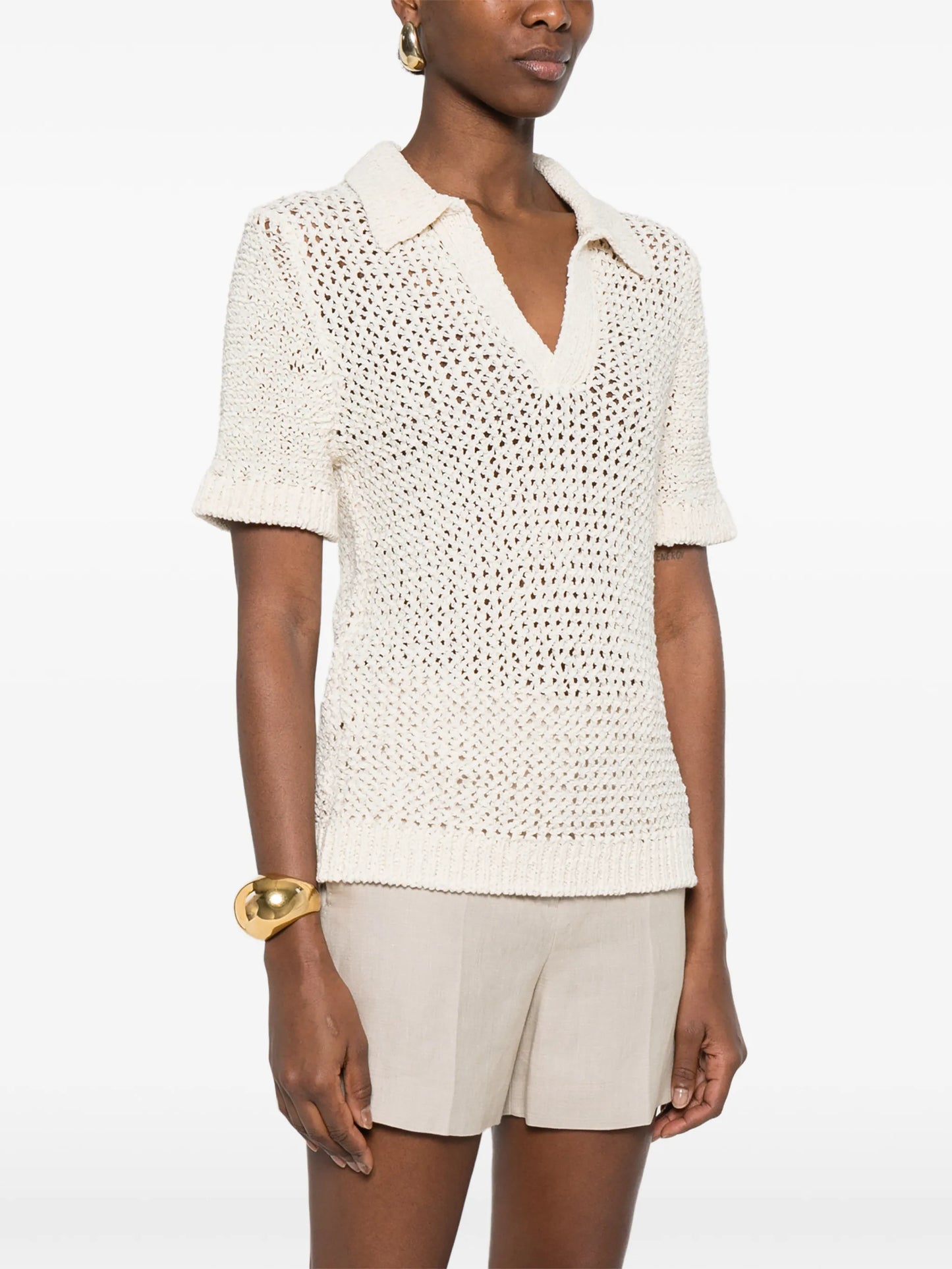 V-neck knitted top