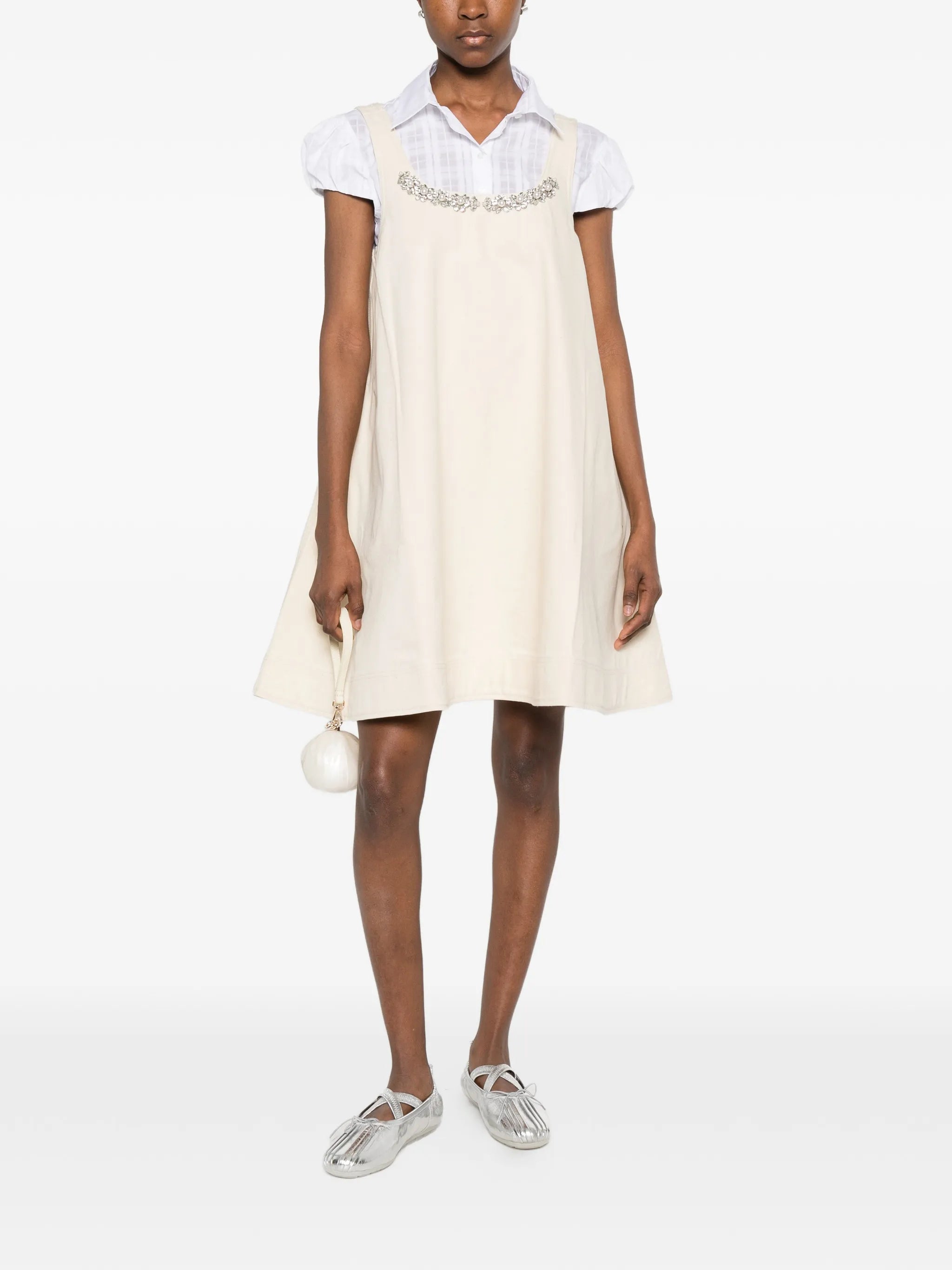 embellished A-line mini dress