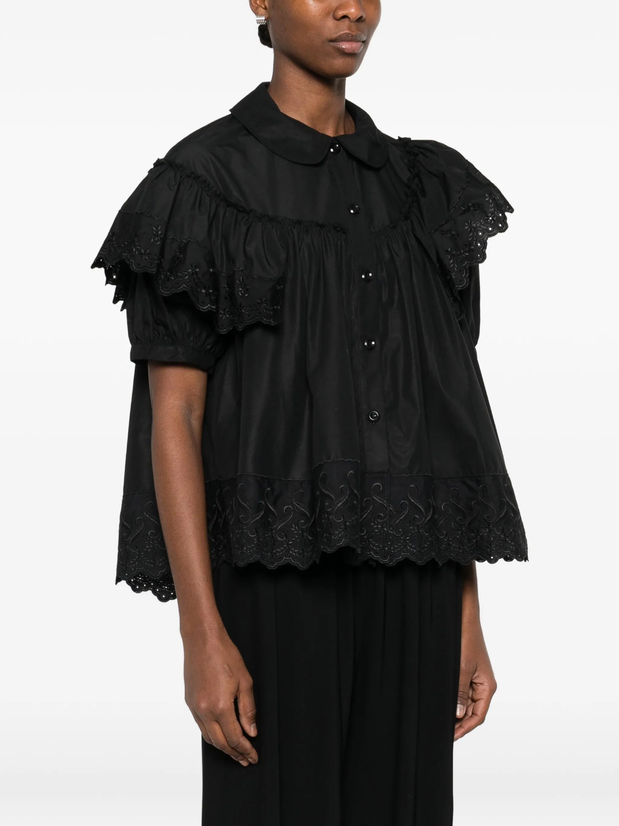 broderie-anglaise sleeveless shirt