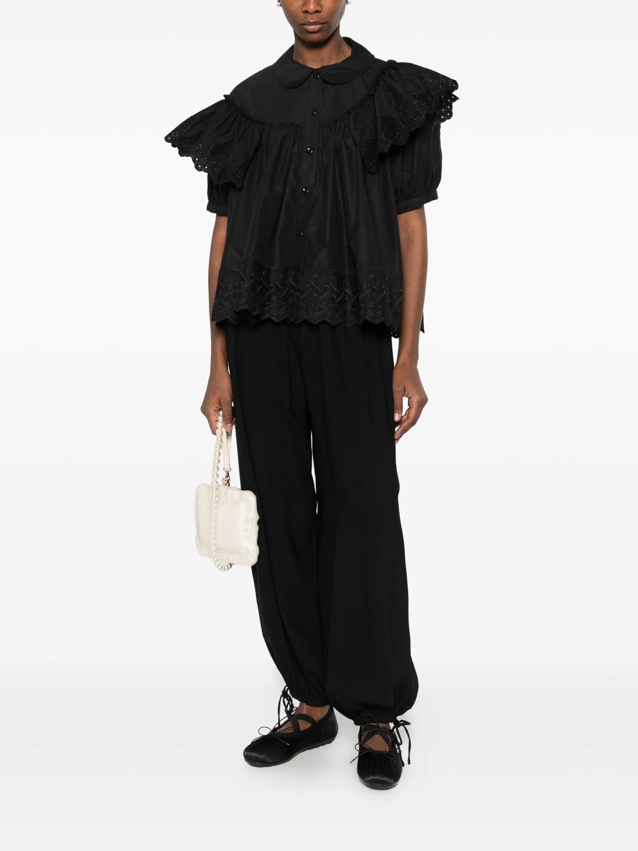 broderie-anglaise sleeveless shirt
