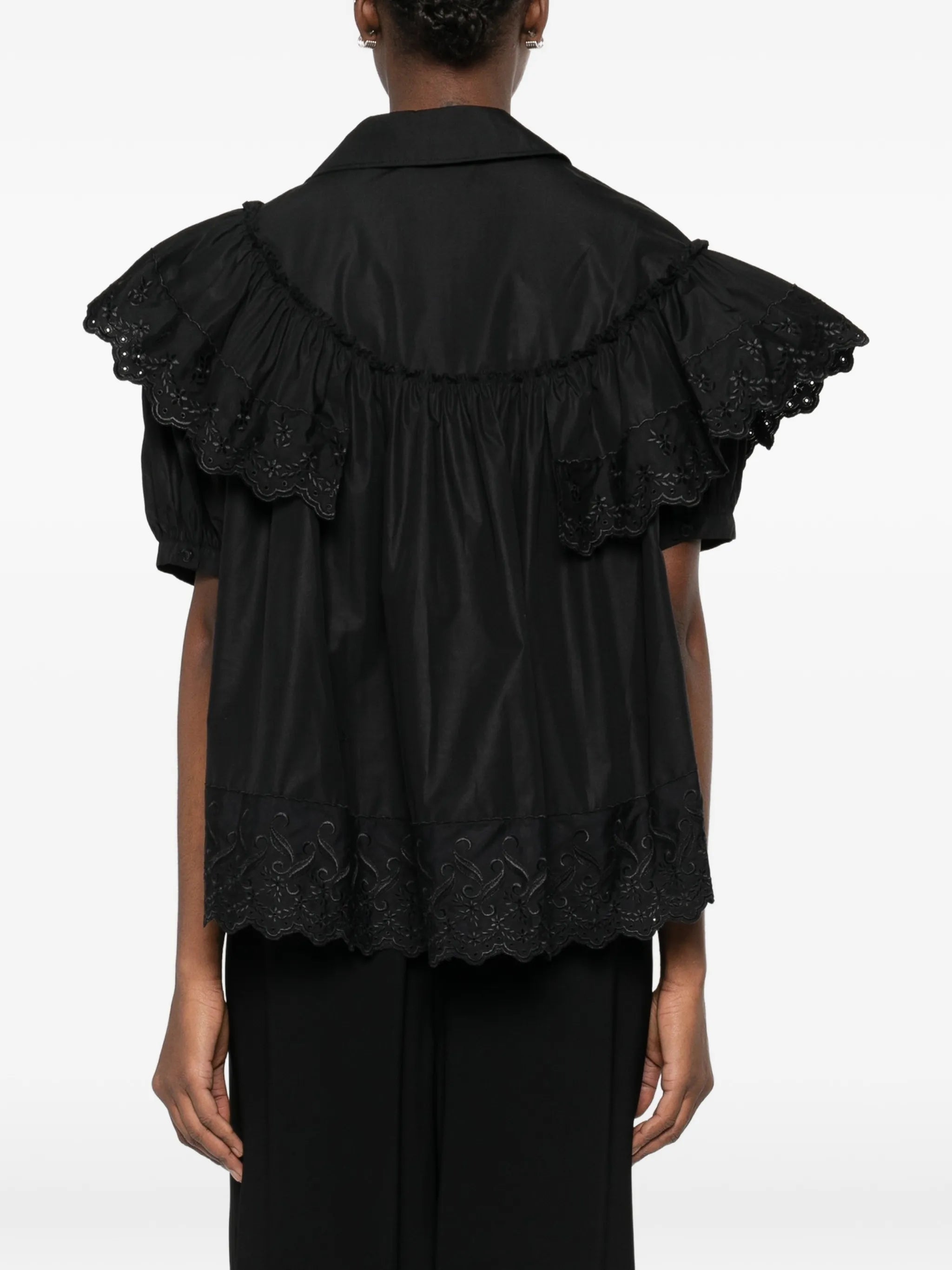 broderie-anglaise sleeveless shirt