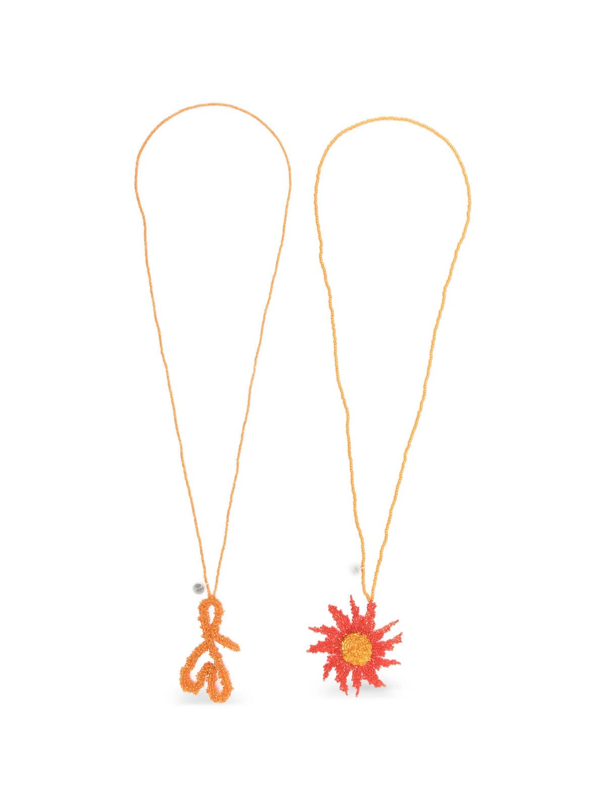 flower and heart necklace (set of two)