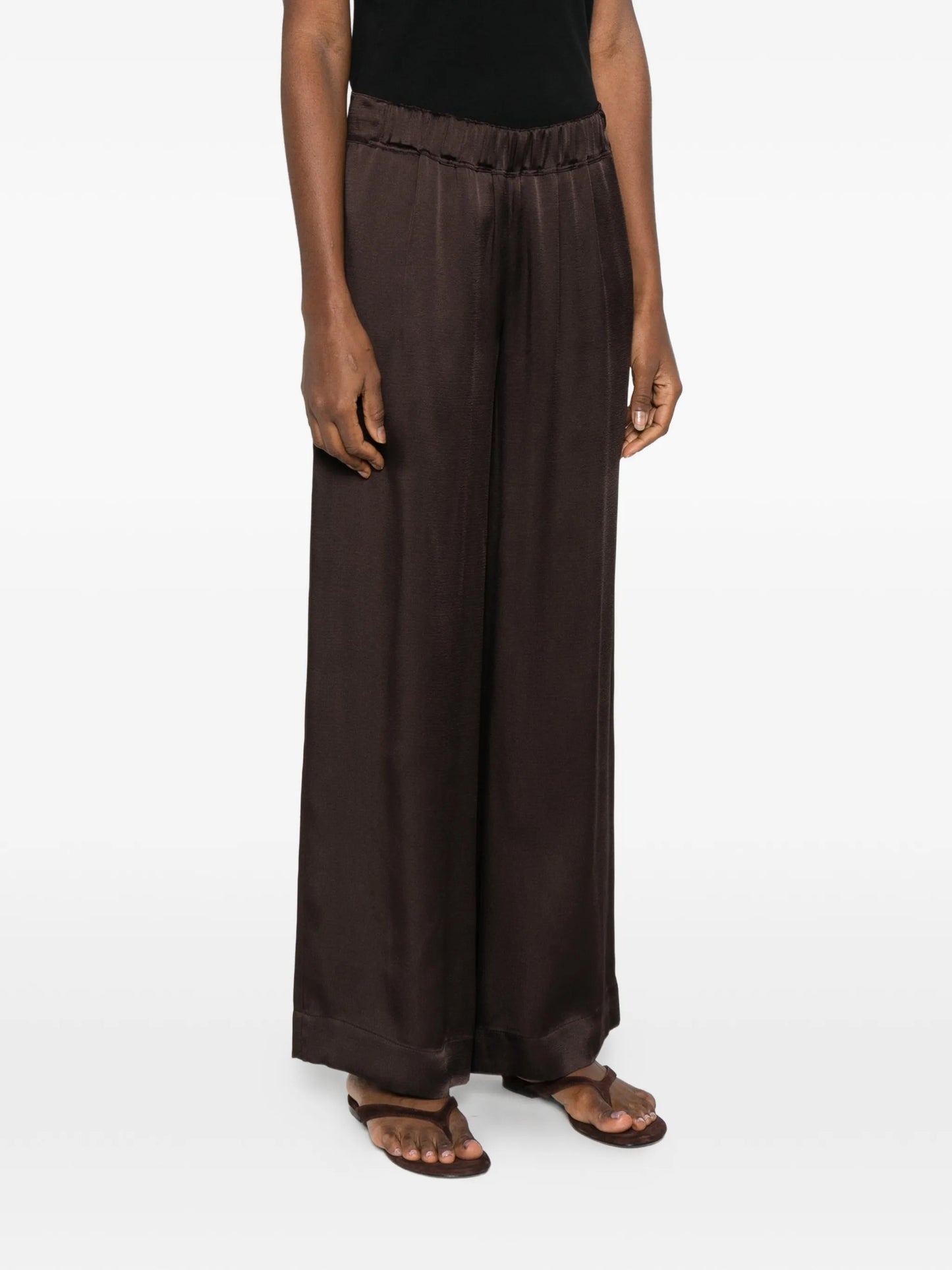 pleated front palazzo trouser