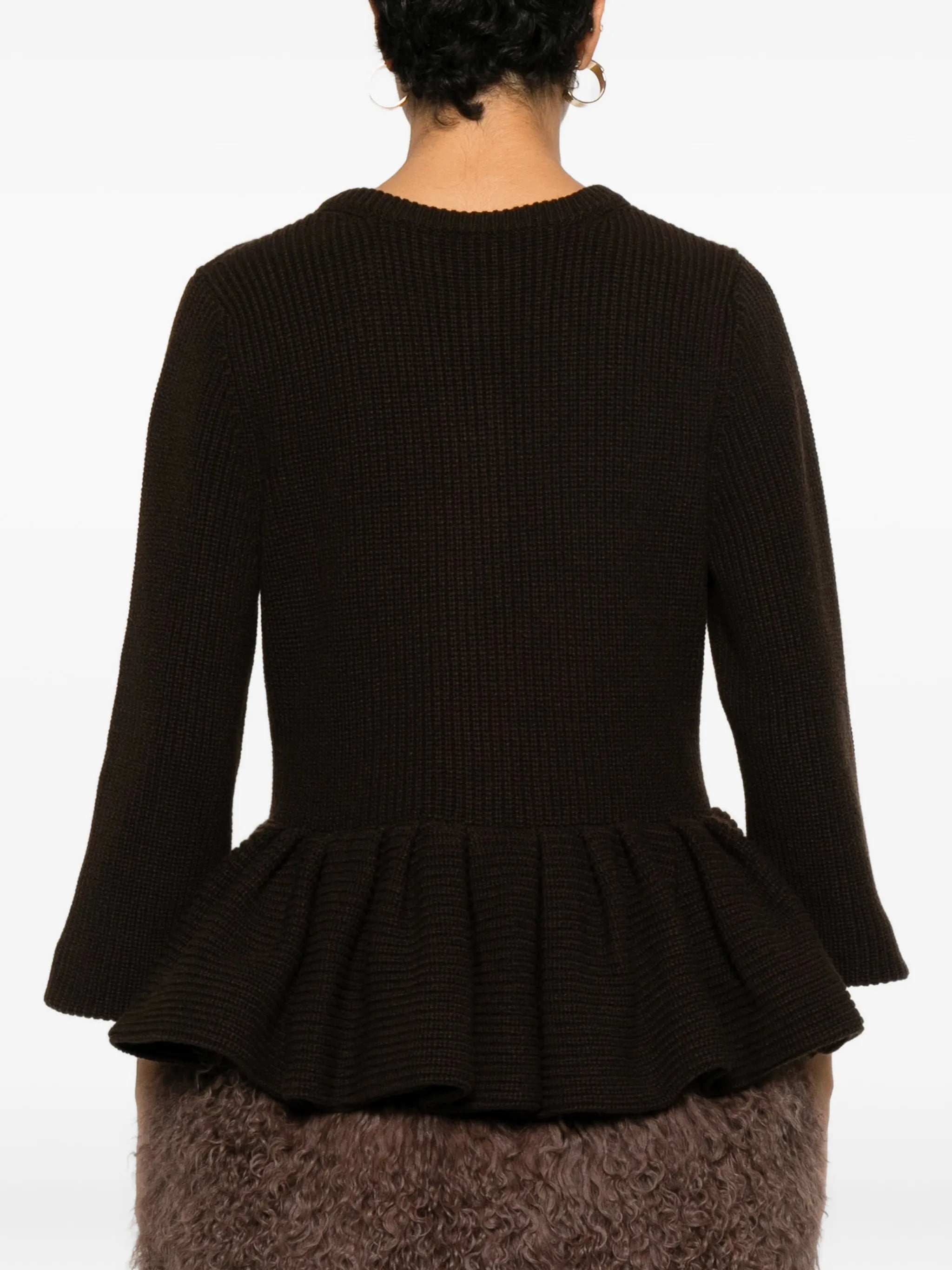 peplum knitted cardigan