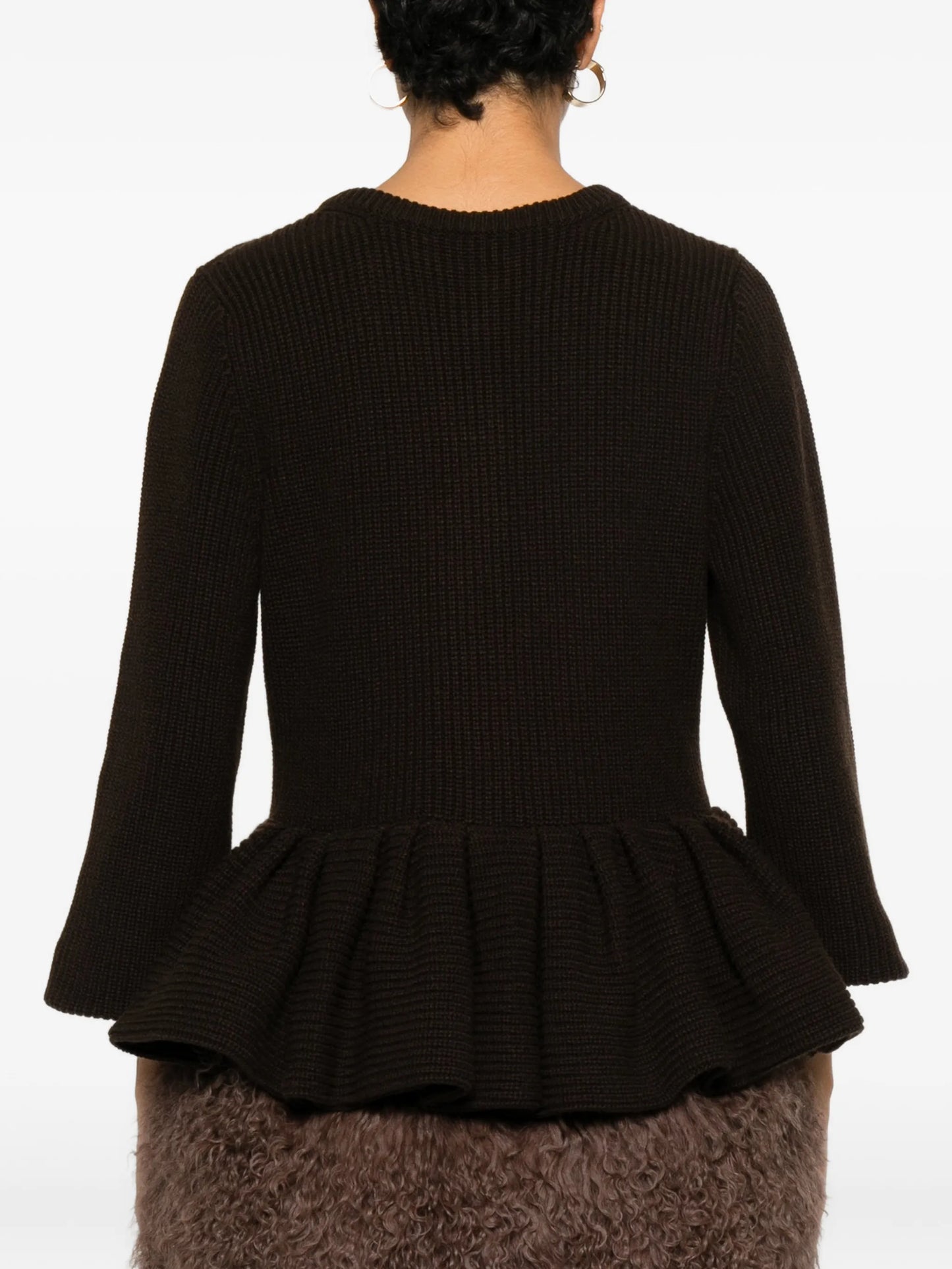 peplum knitted cardigan