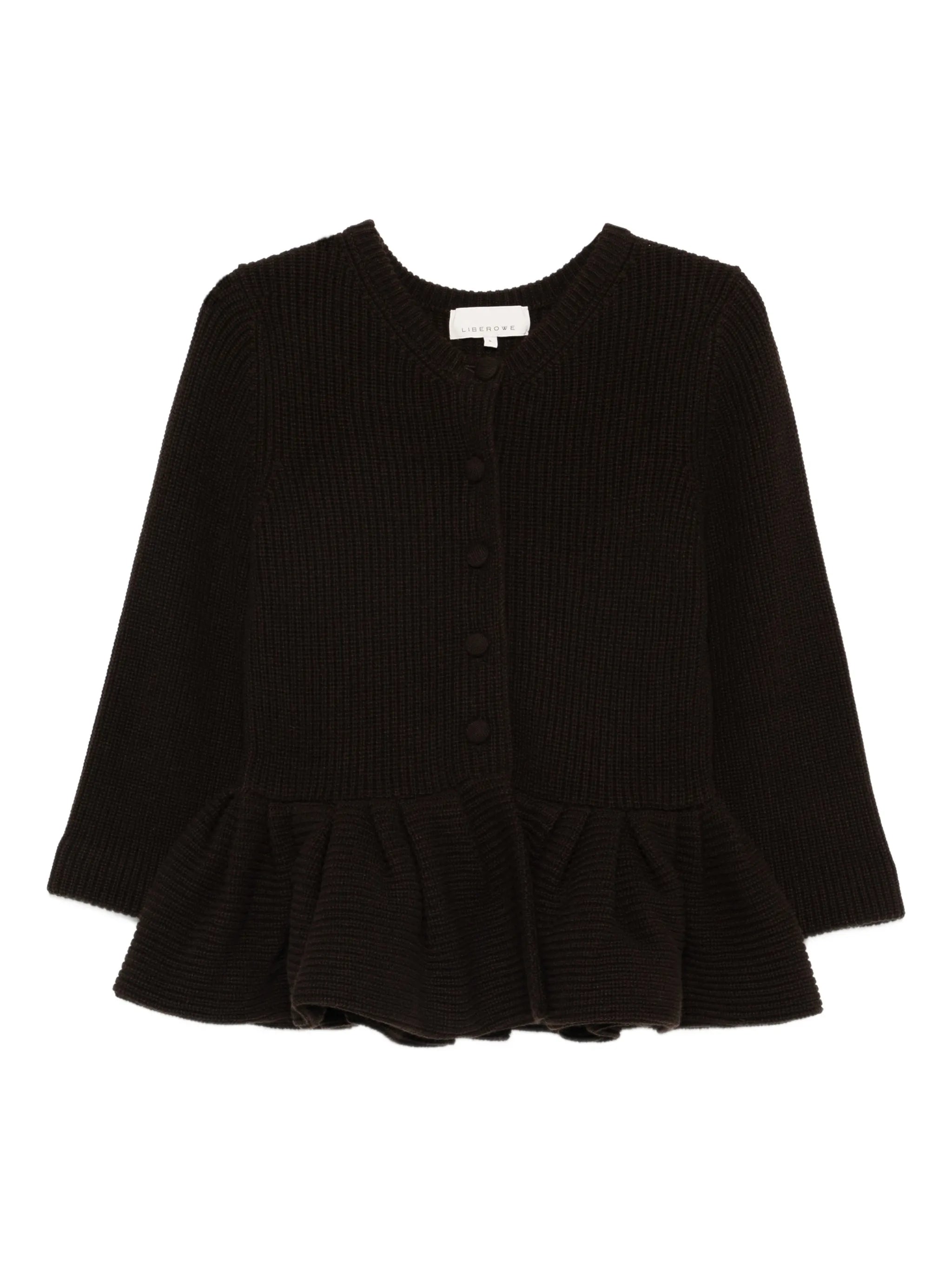 peplum knitted cardigan