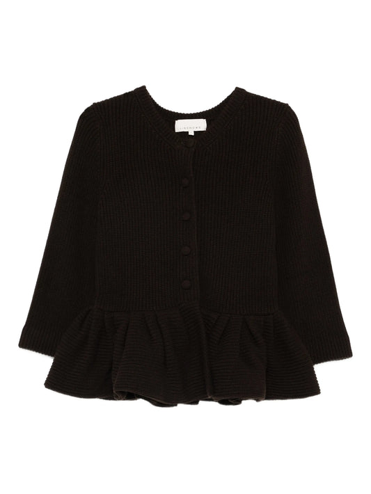 peplum knitted cardigan