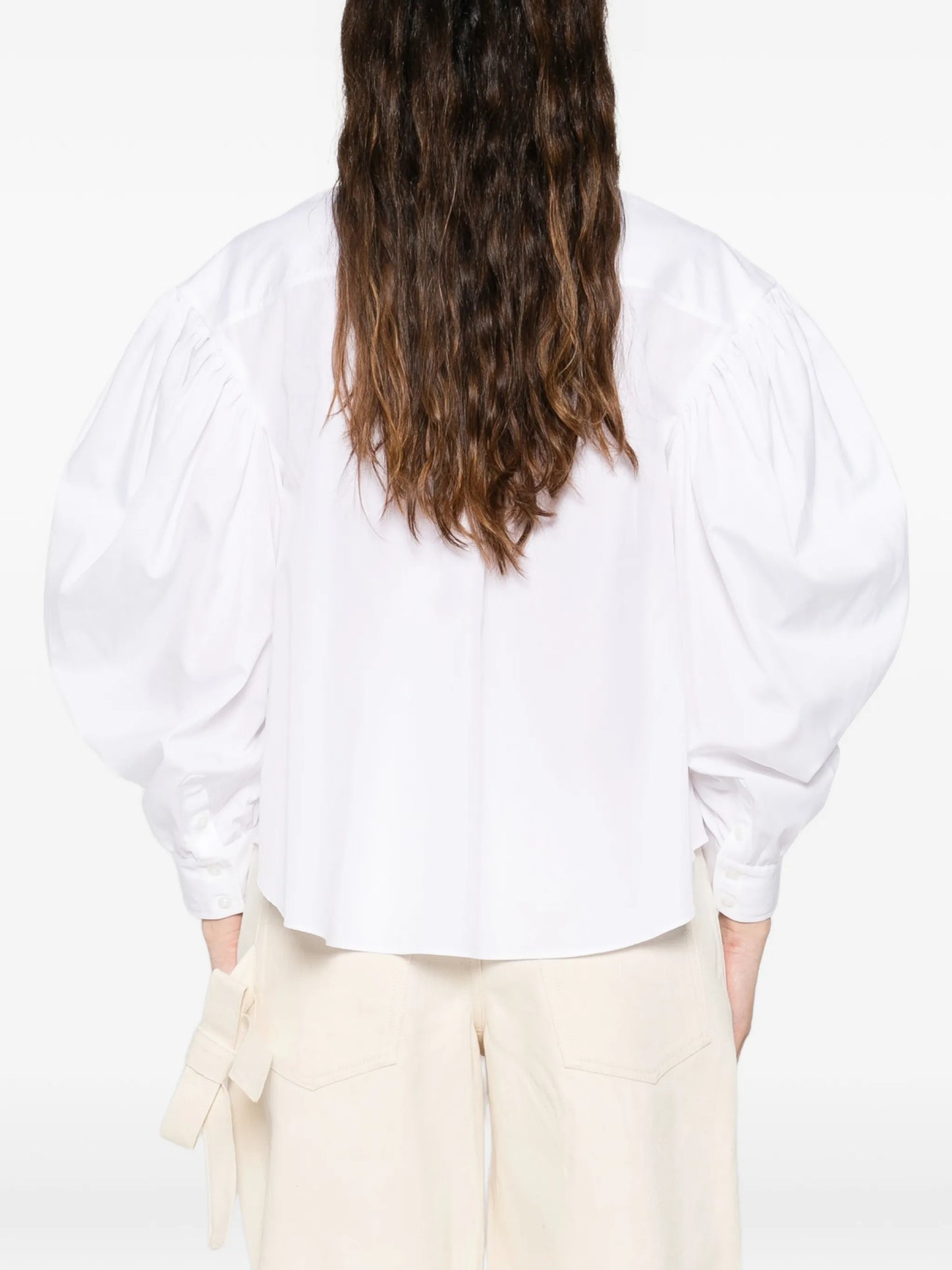 draped-sleeve shirt