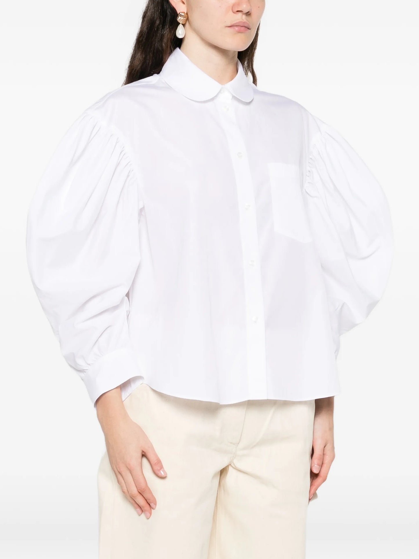 draped-sleeve shirt