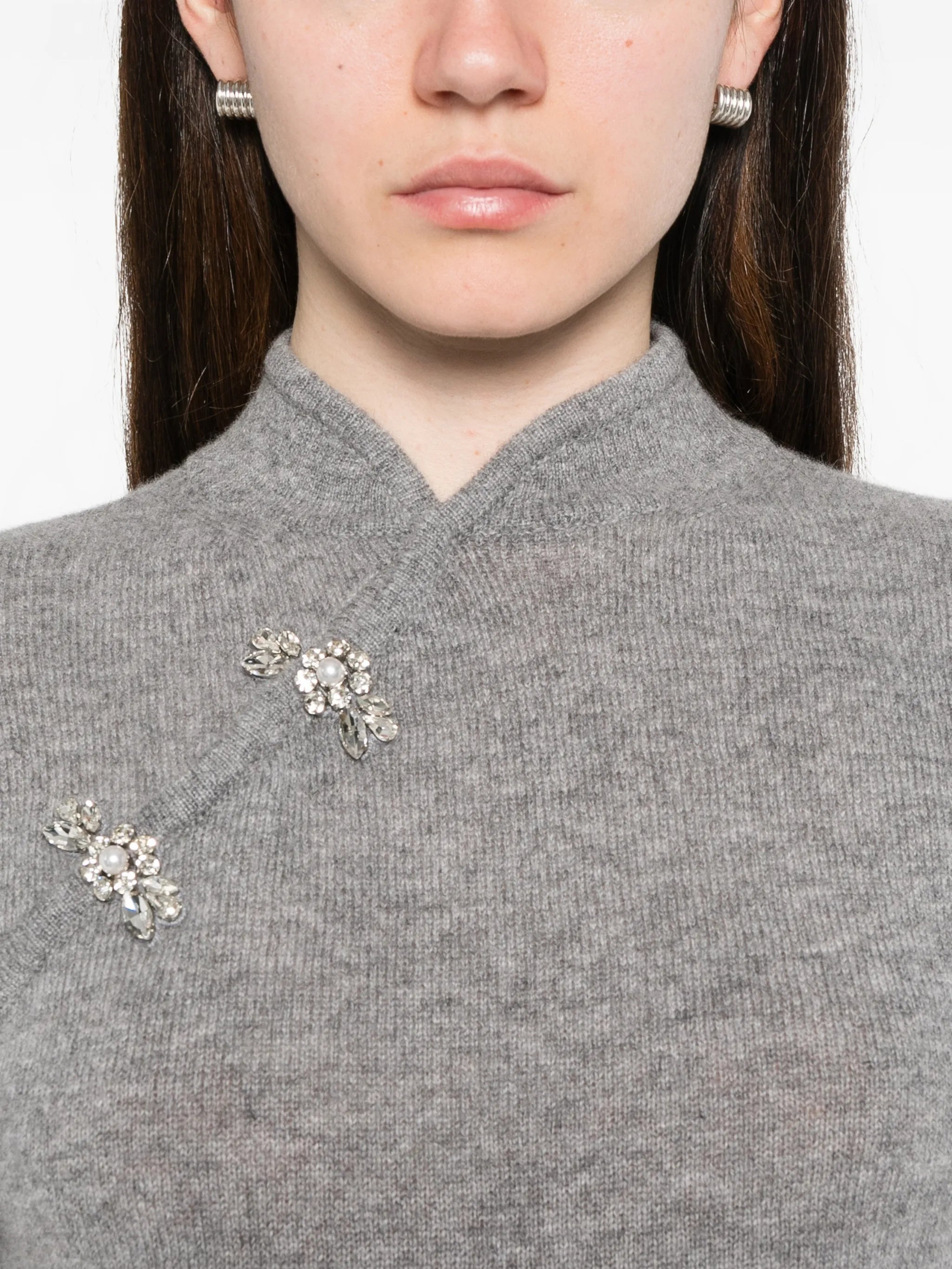 jewel-embellishment sweater