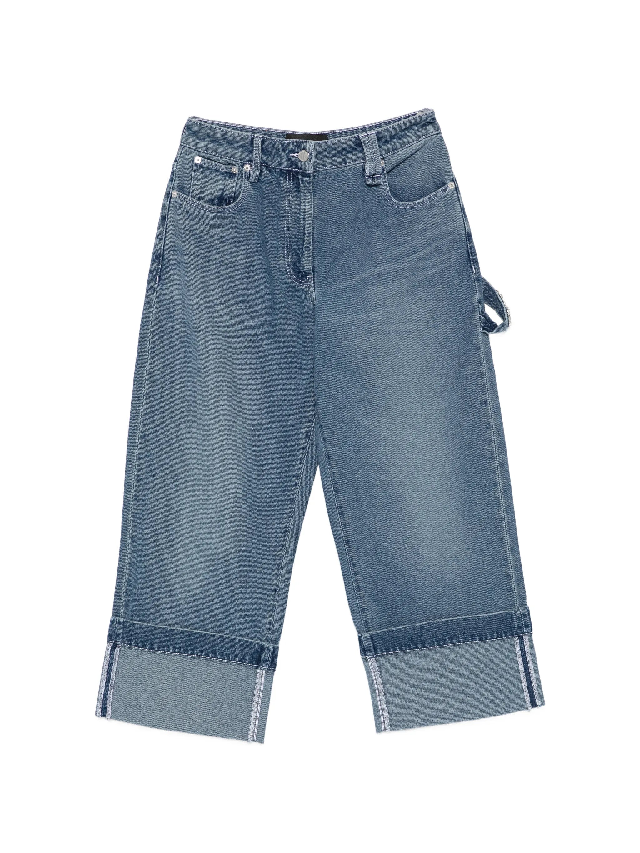 strap-ebellished jeans