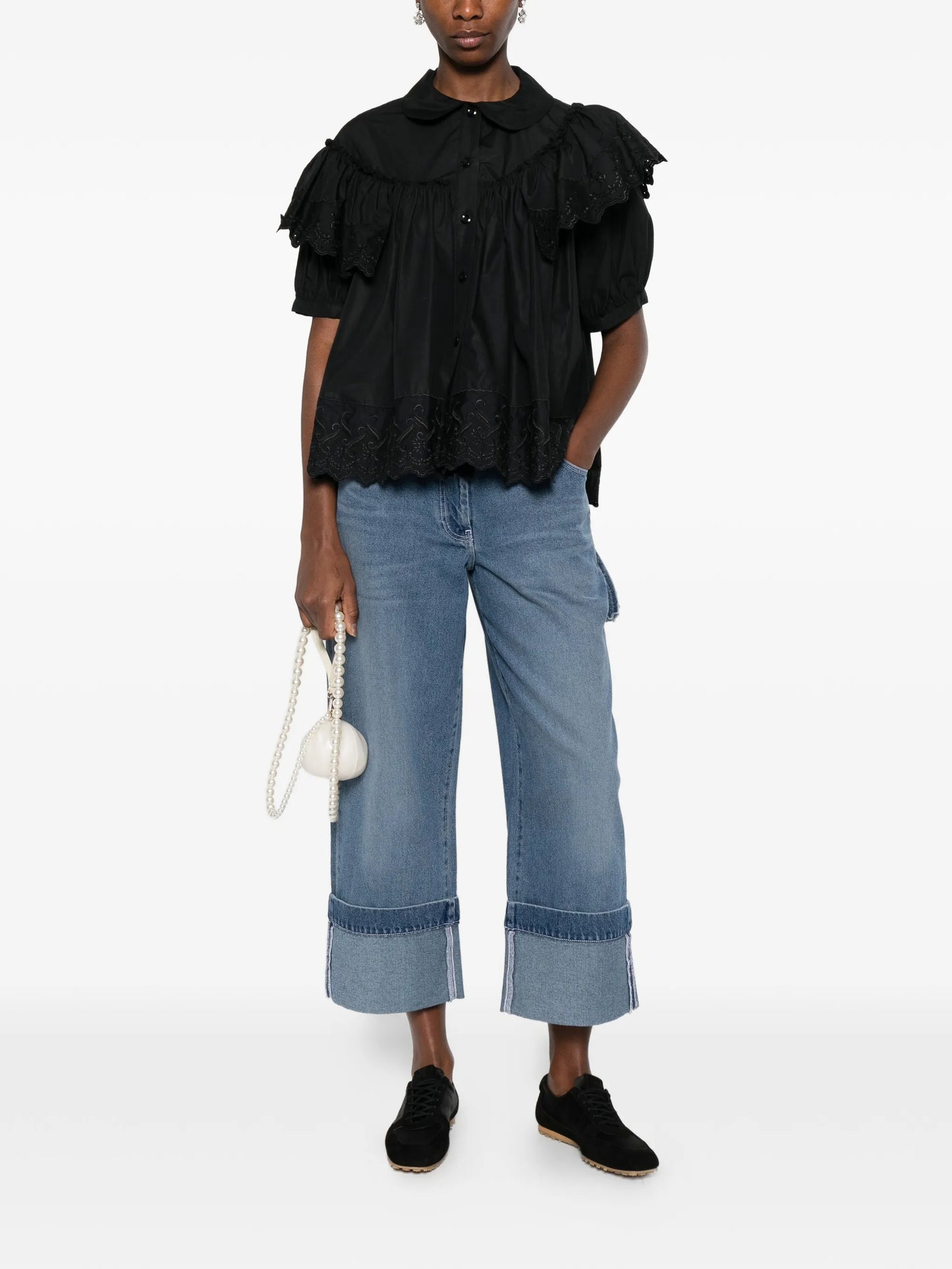 strap-ebellished jeans