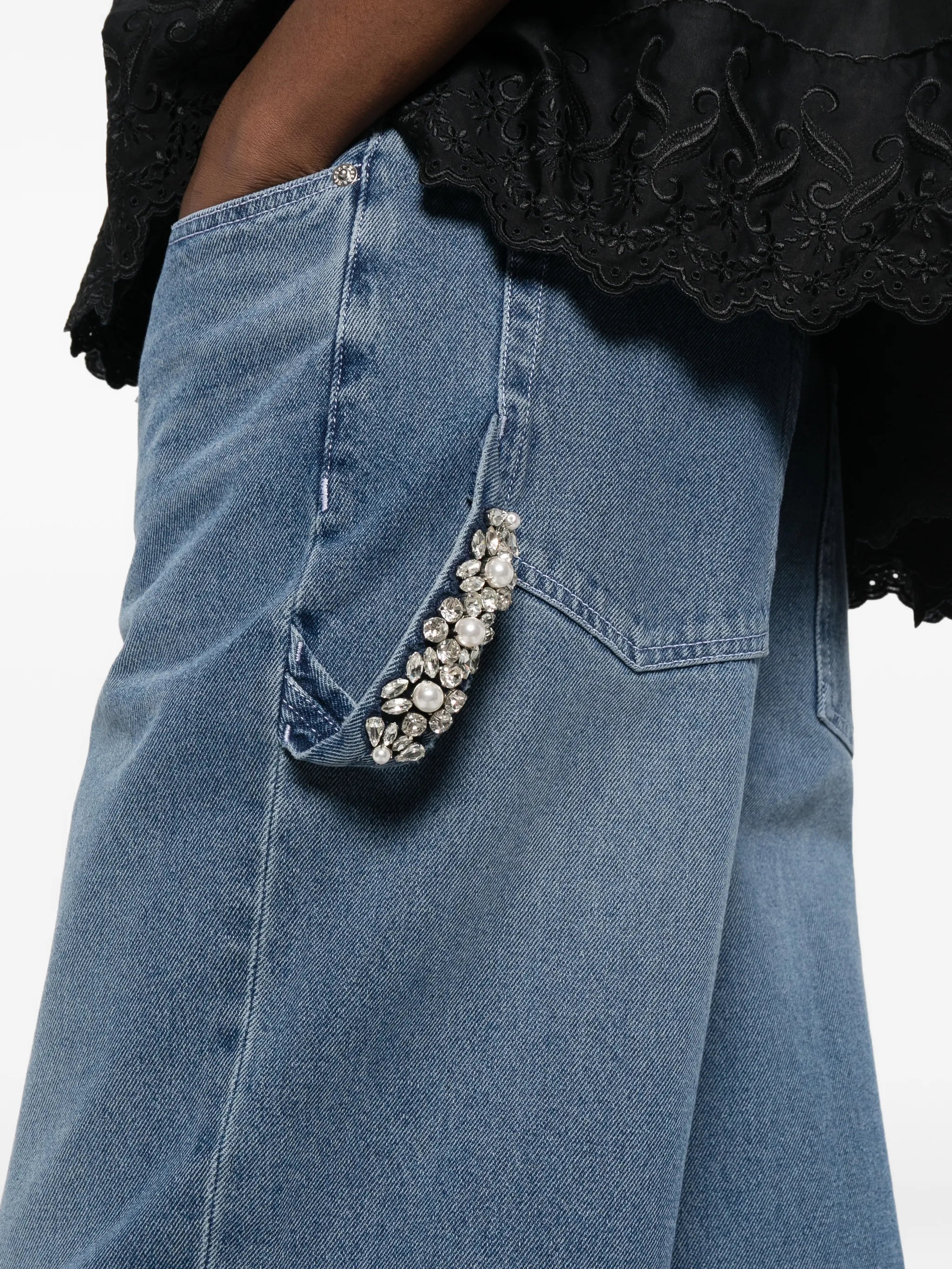 strap-ebellished jeans