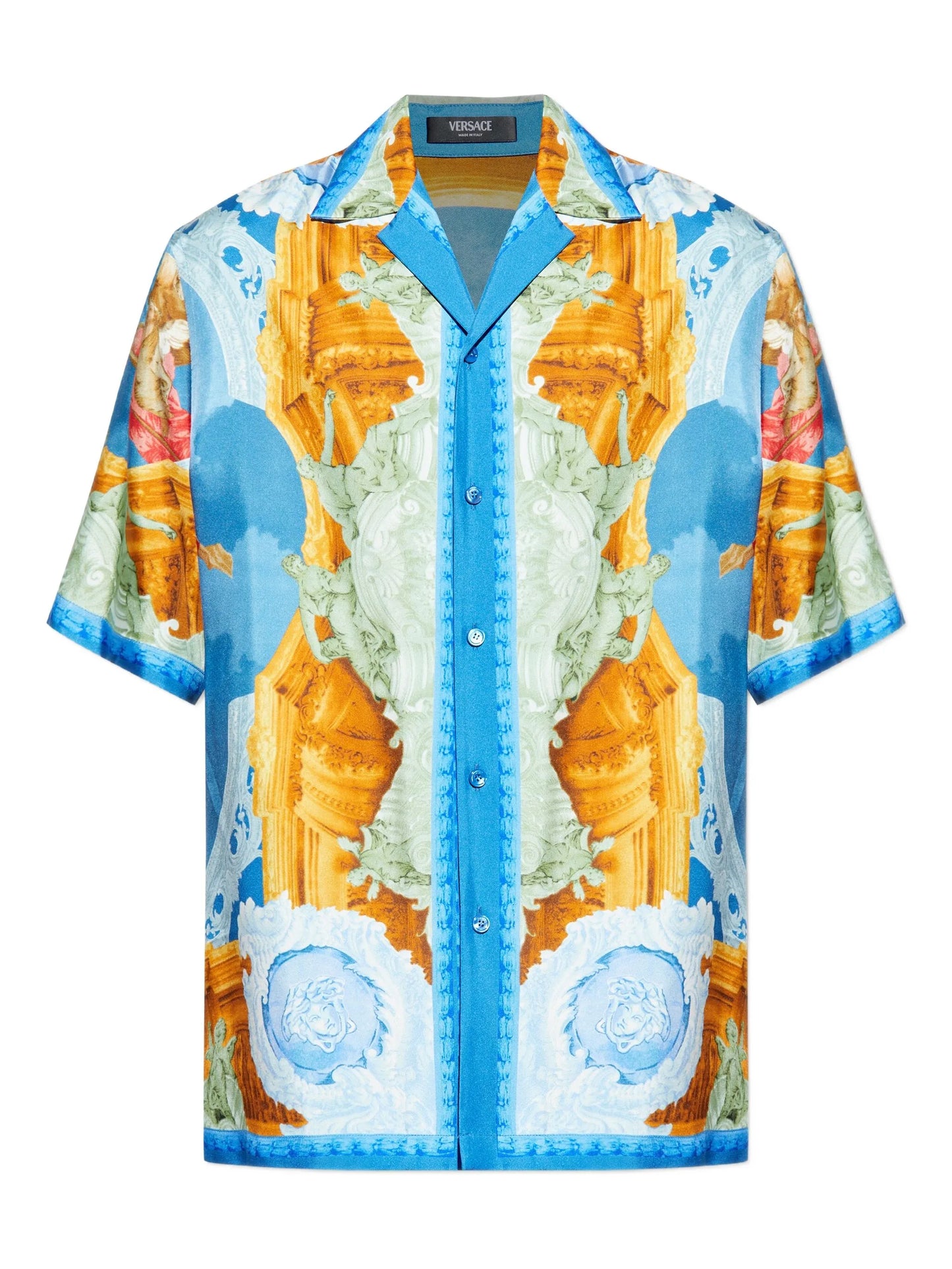 printed silk twill regular shirt