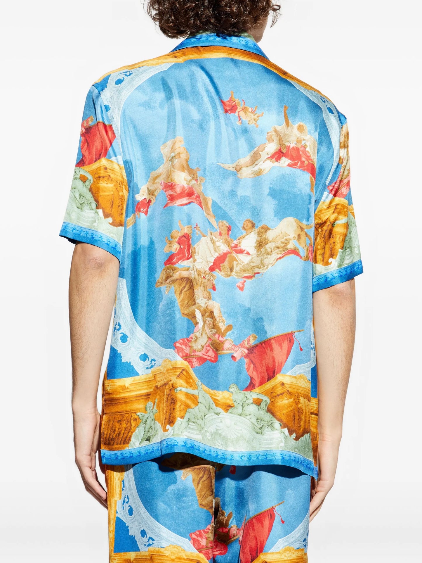 printed silk twill regular shirt