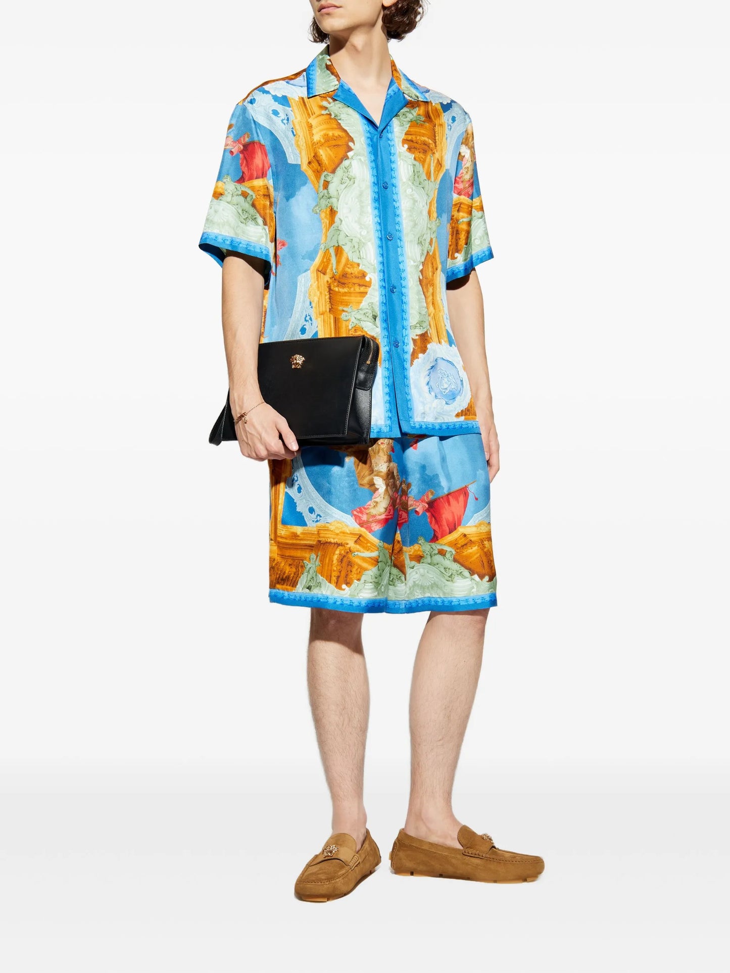 printed silk twill regular shirt