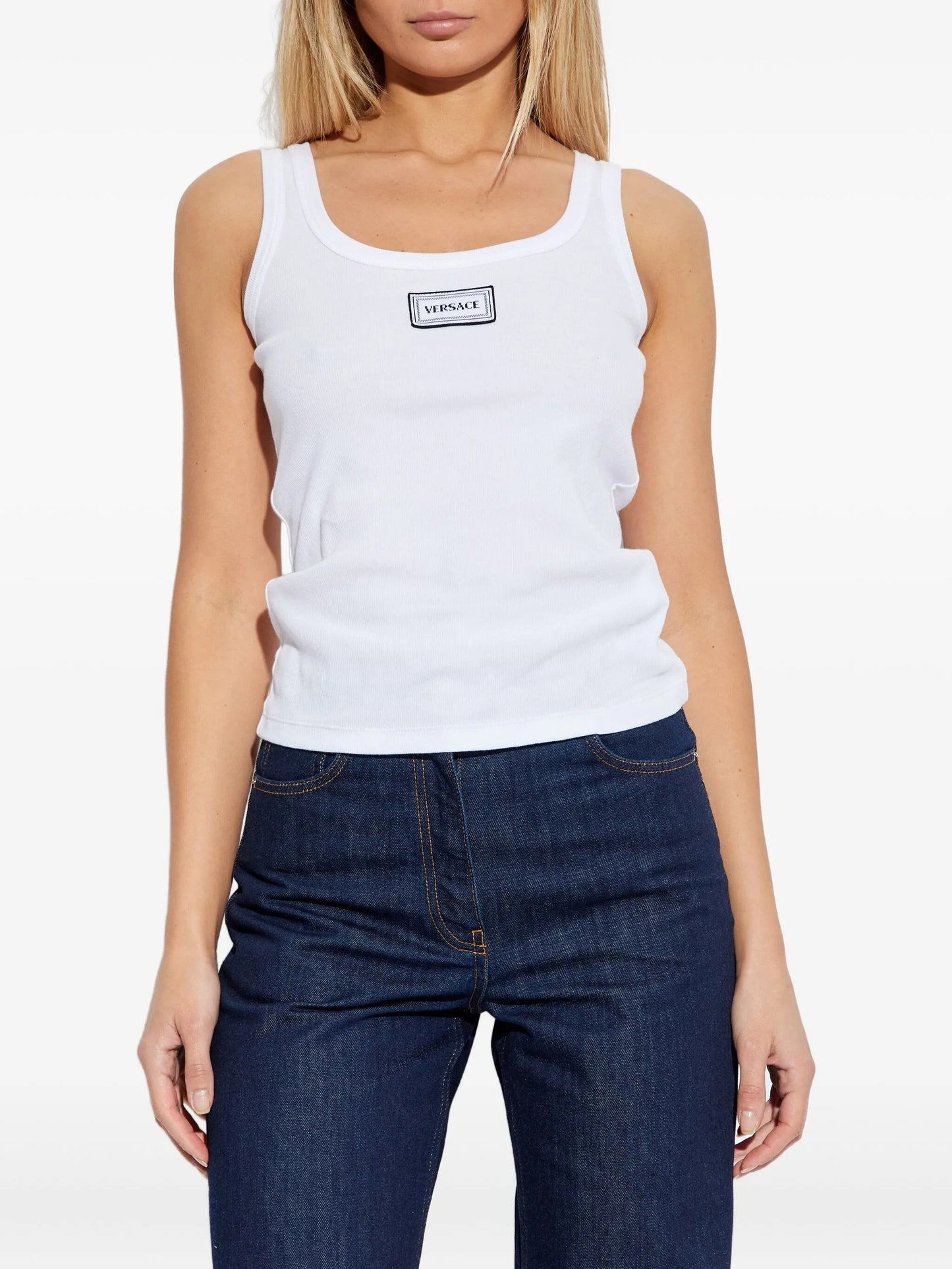 logo-patch tank top