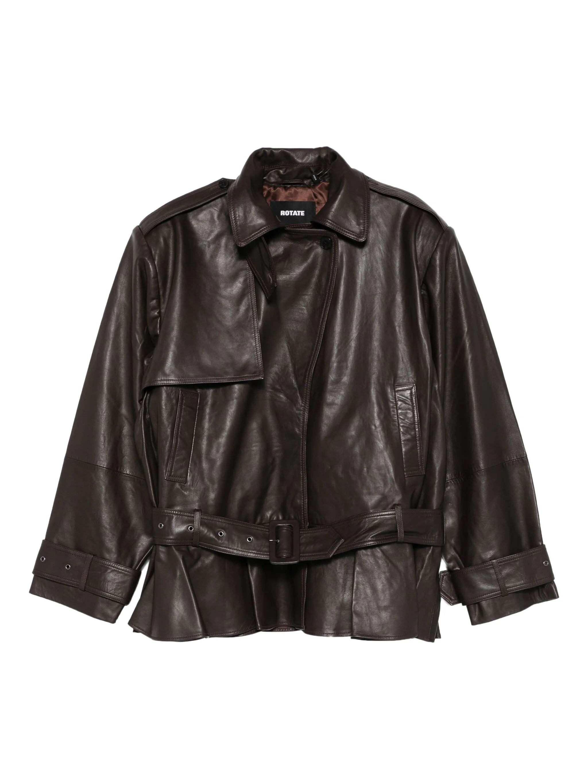 biker leather jacket dark brown