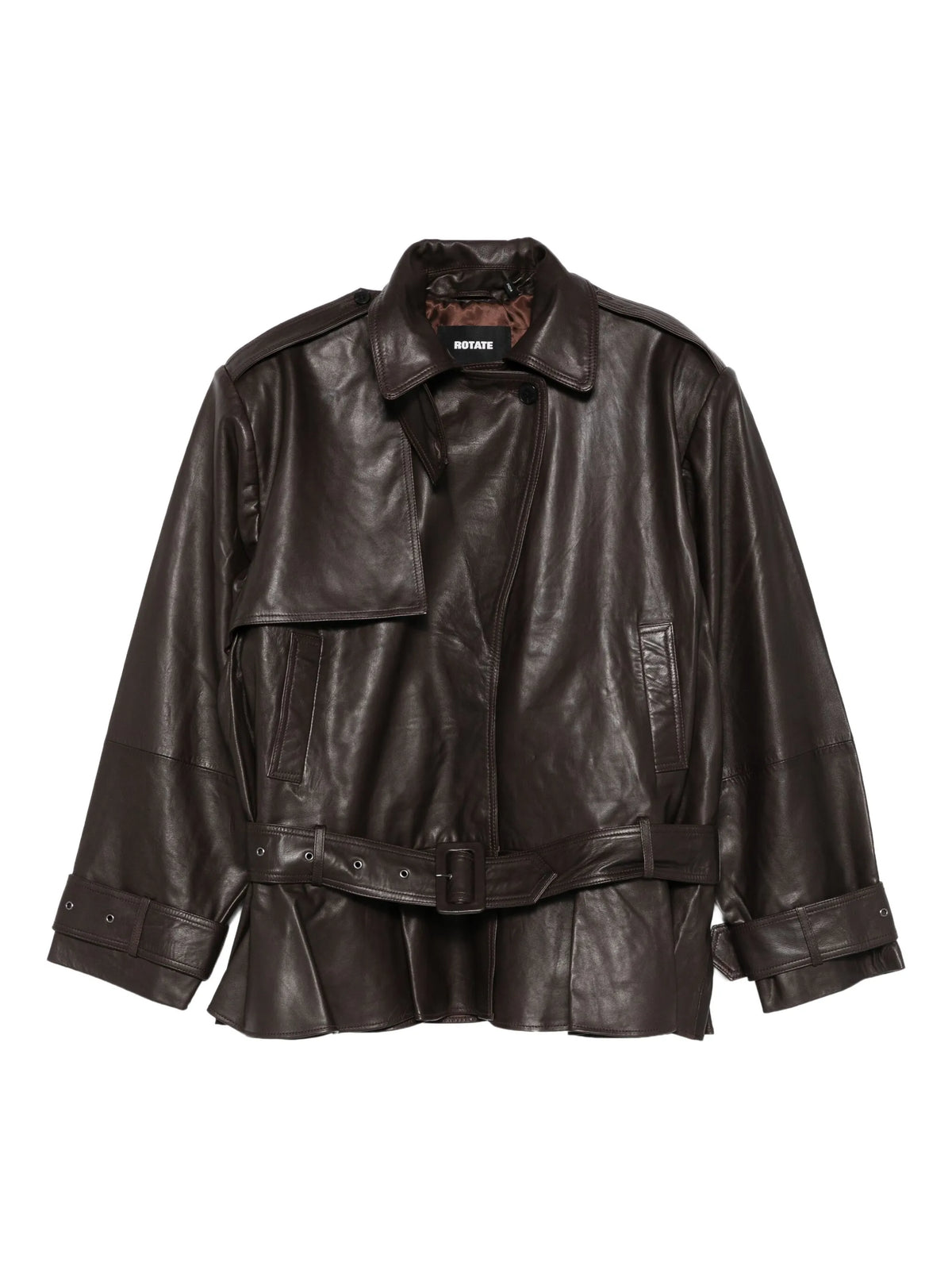 biker leather jacket dark brown