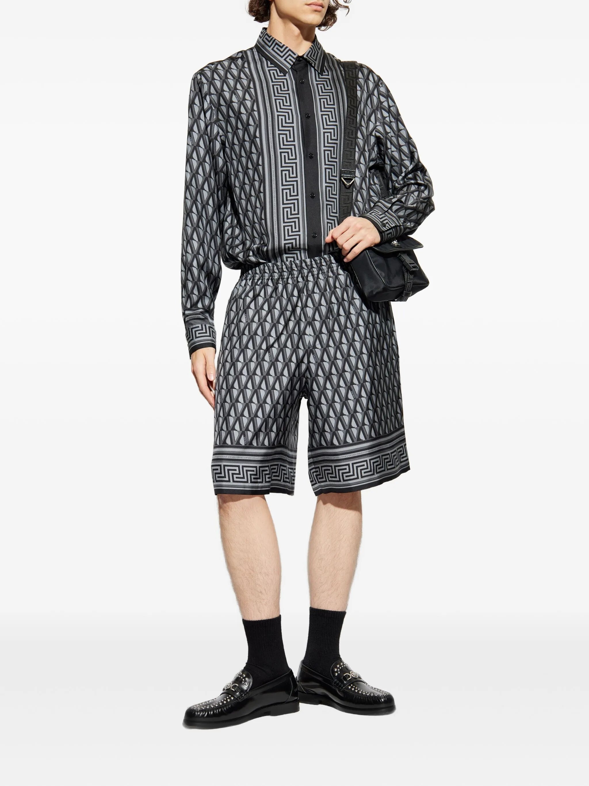 geometric print shirt