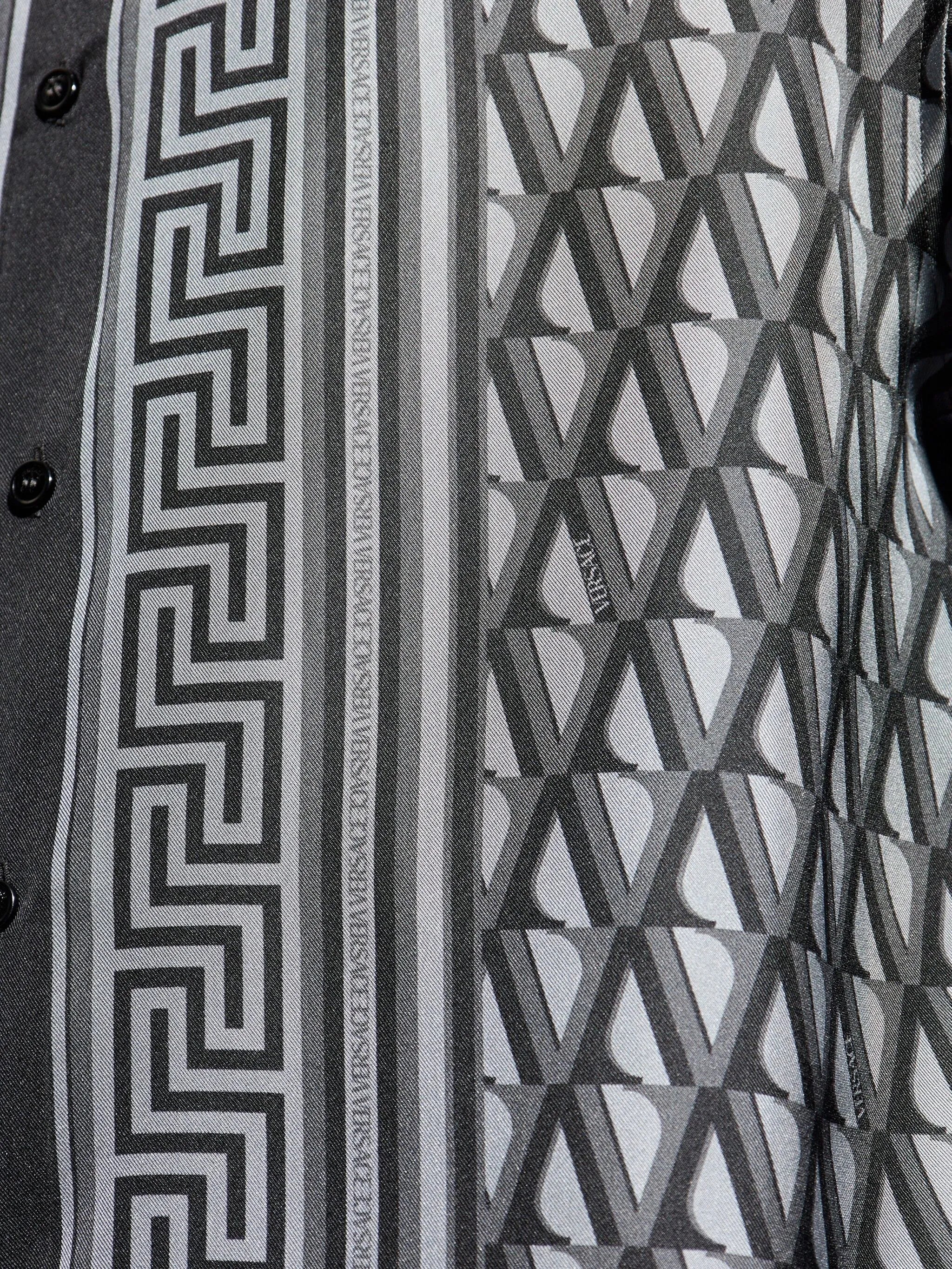 V Greek Key-print shirt