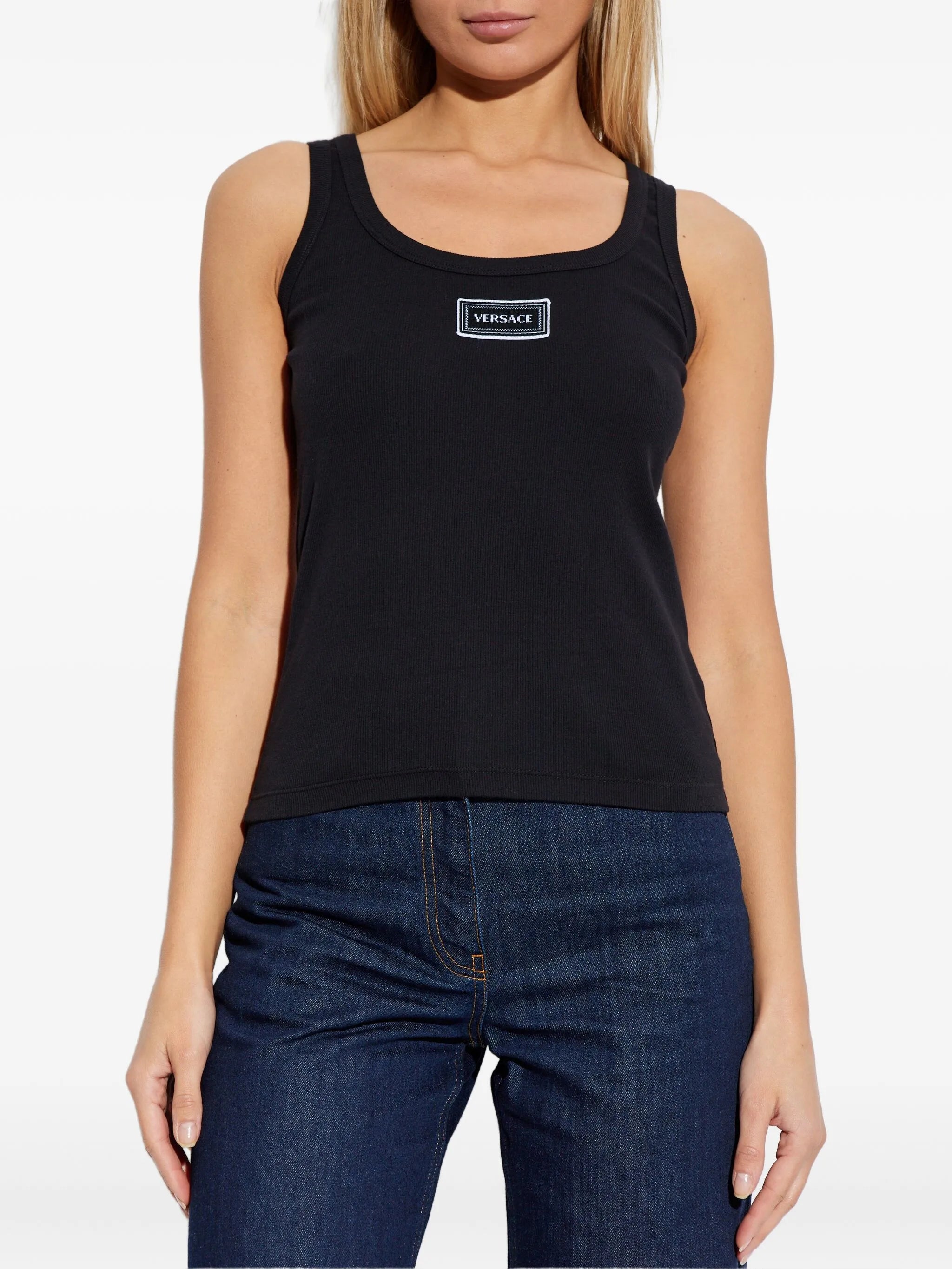 logo-patch tank top