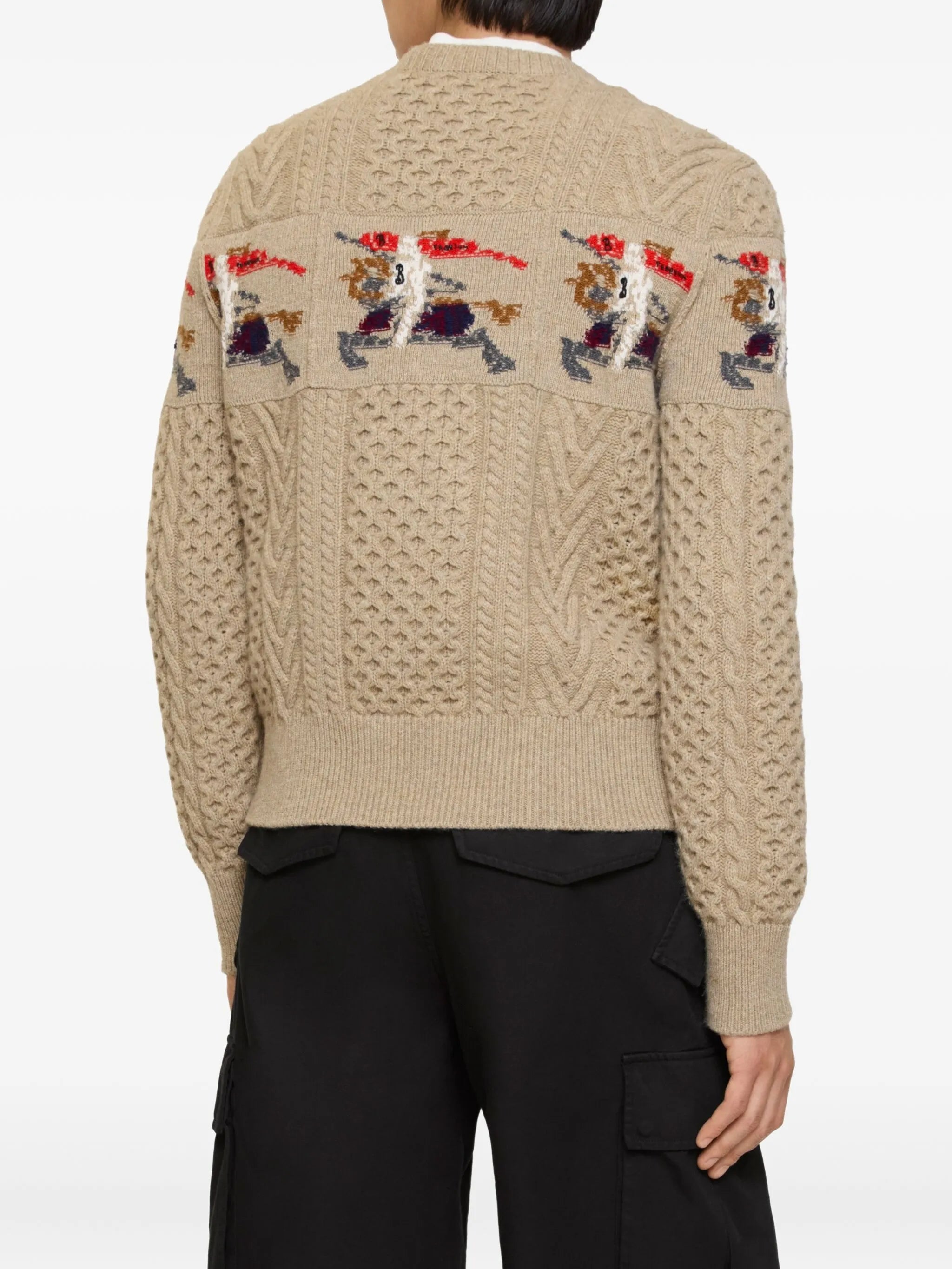 equestrian knight aran knit sweater