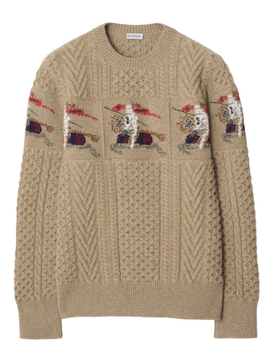 equestrian knight aran knit sweater