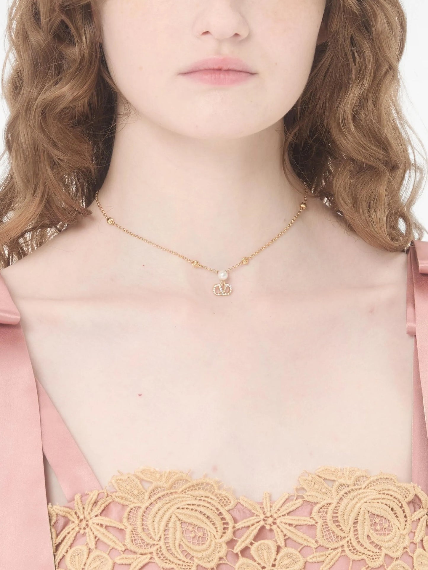 VLogo Swarovski crystal-embellished necklace