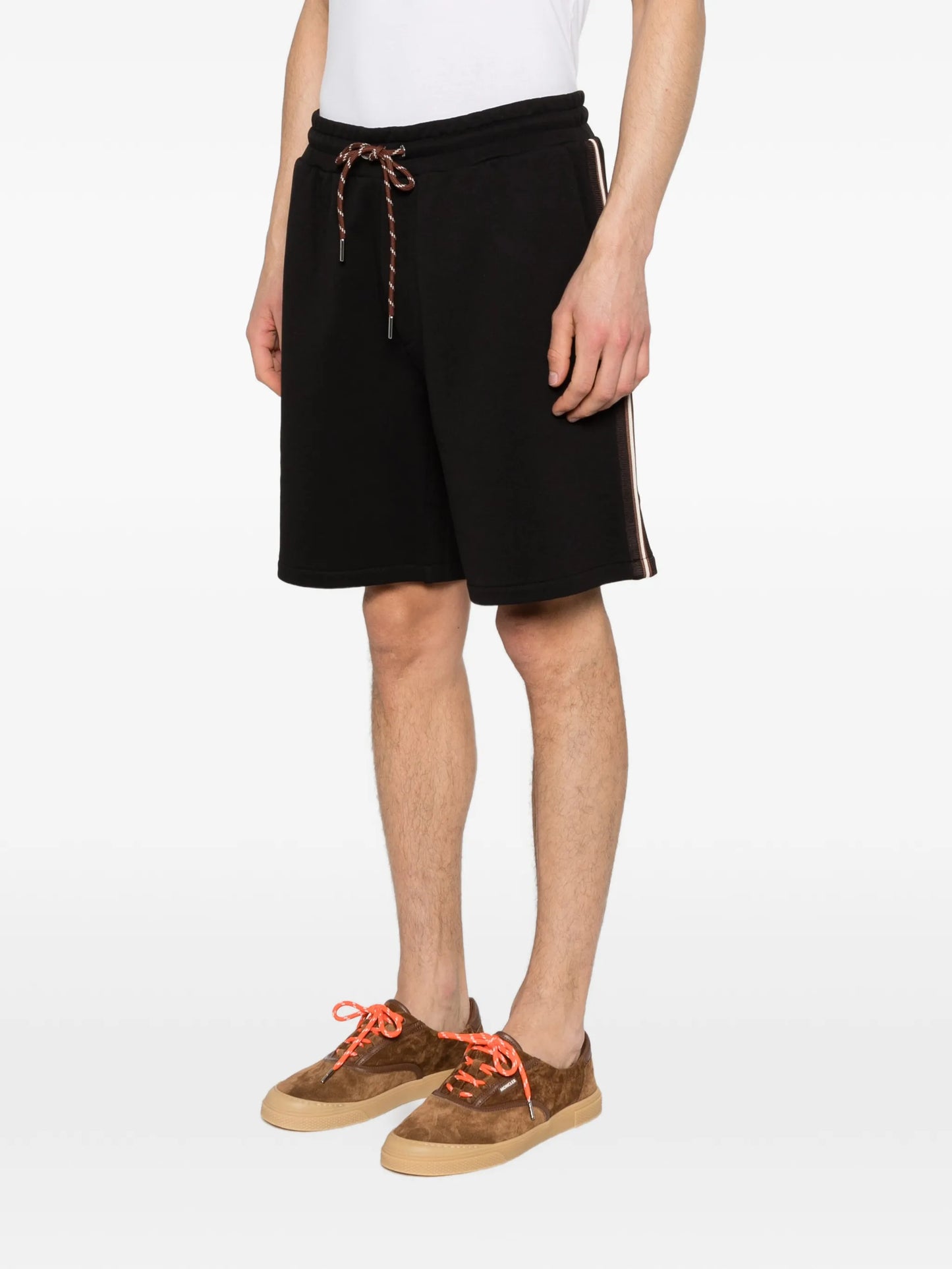 drawstring side stripe shorts