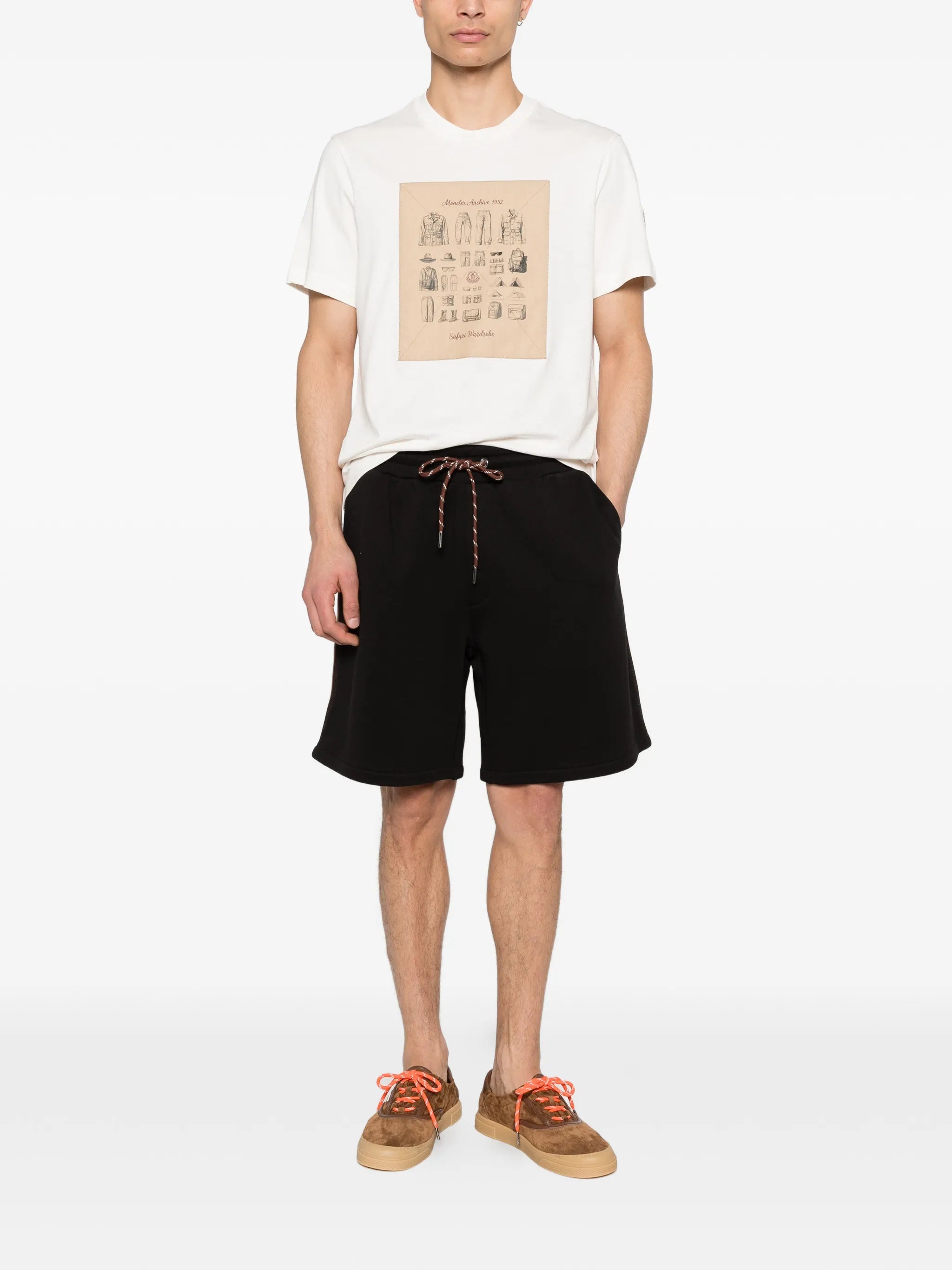 drawstring side stripe shorts