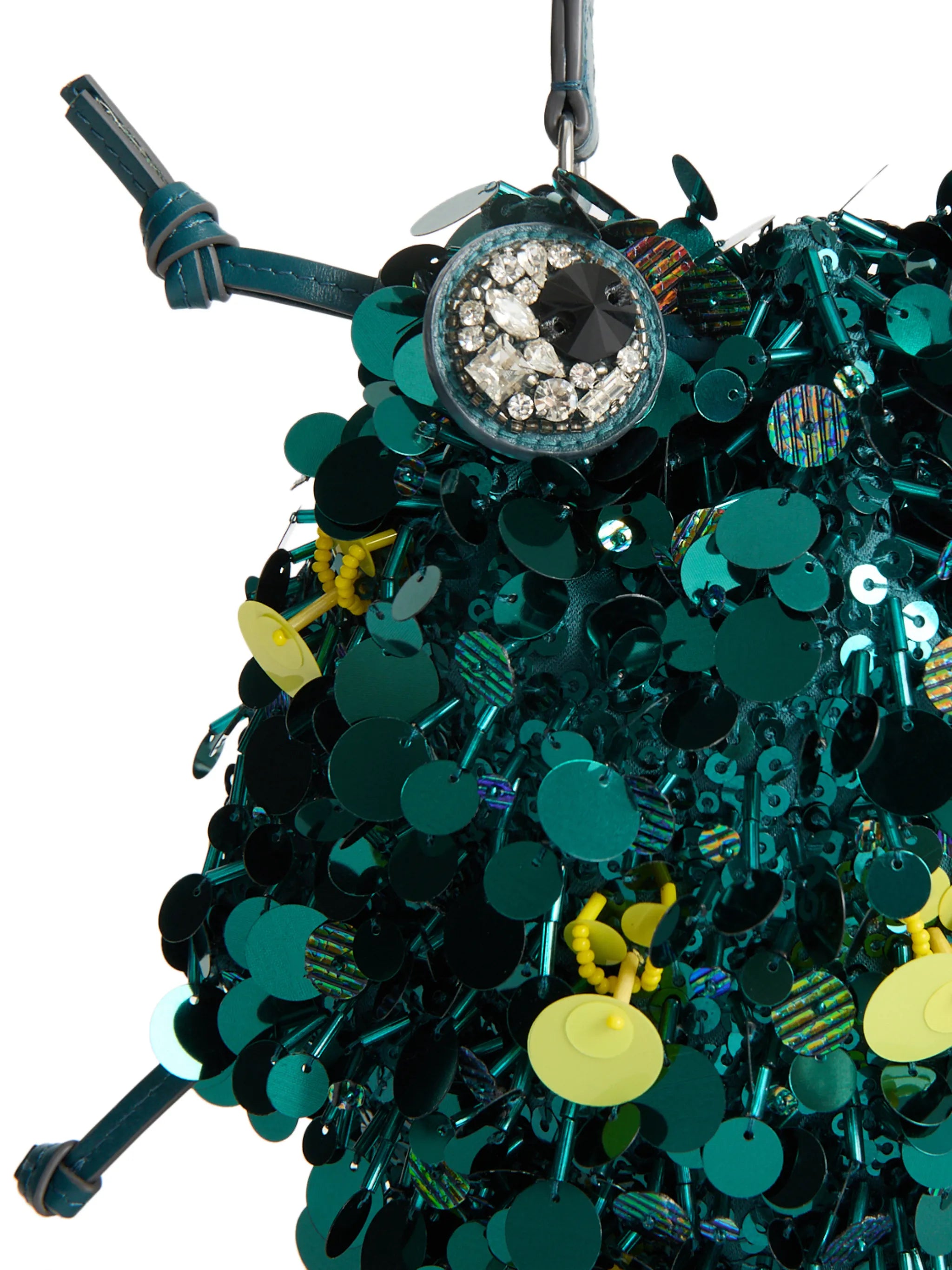 sequin-embellished beetle crossbody bag