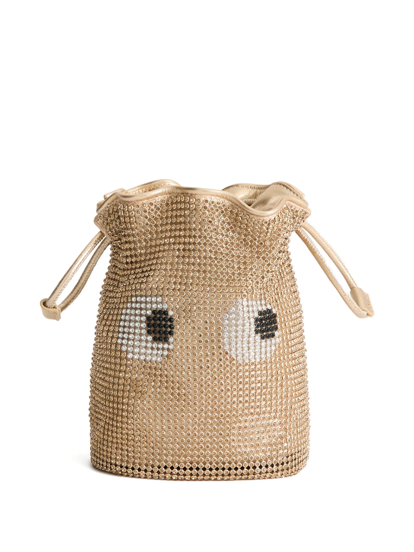 eyes drawstring bucket bag