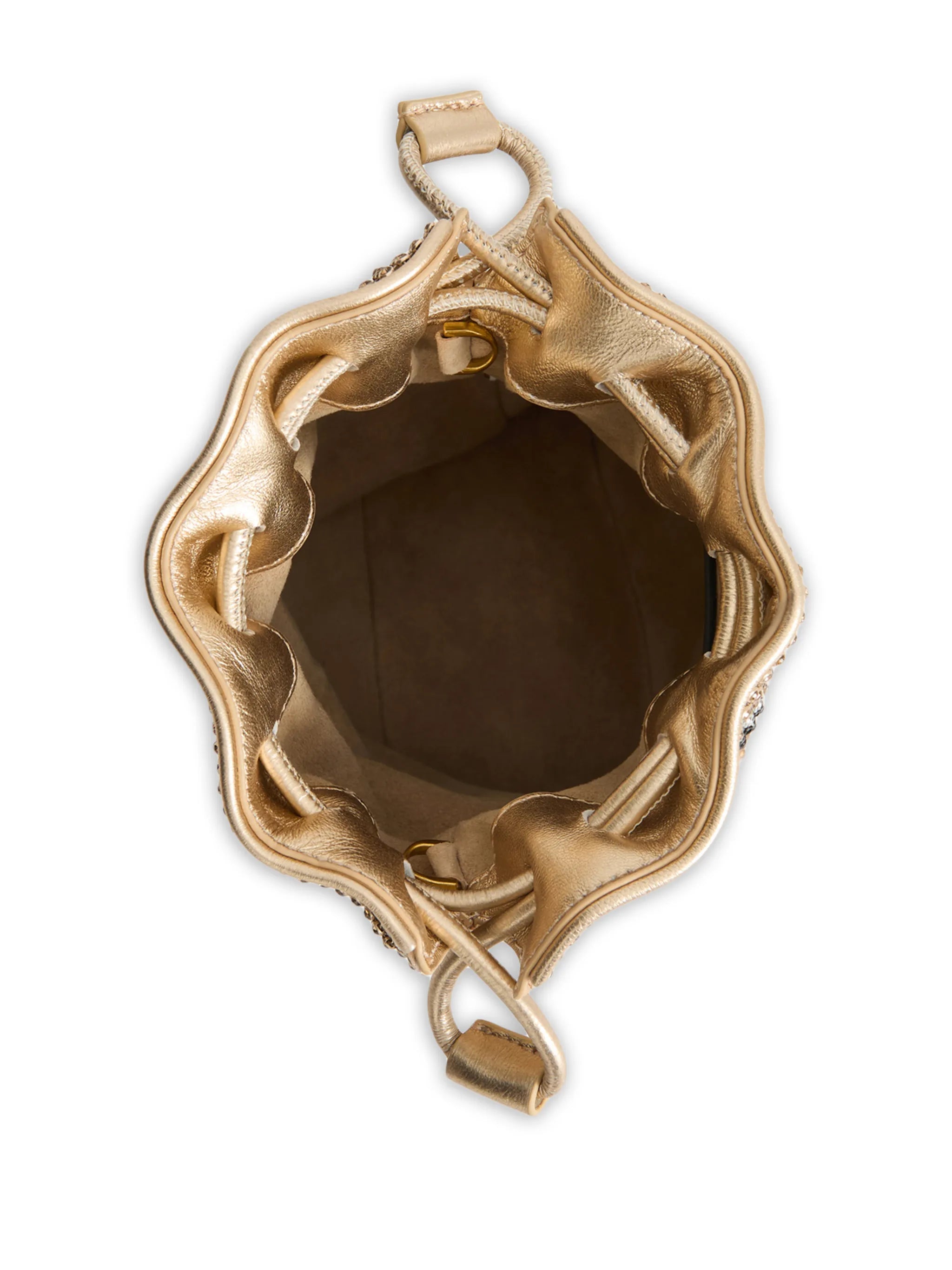 eyes drawstring bucket bag