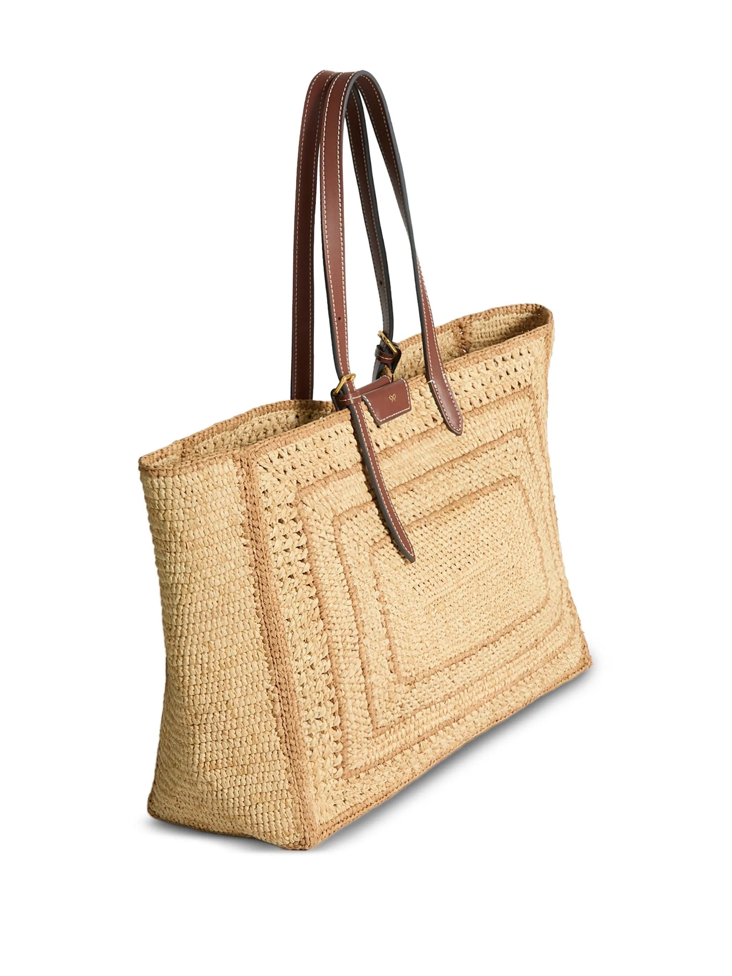 large bow-detail raffia tote bag