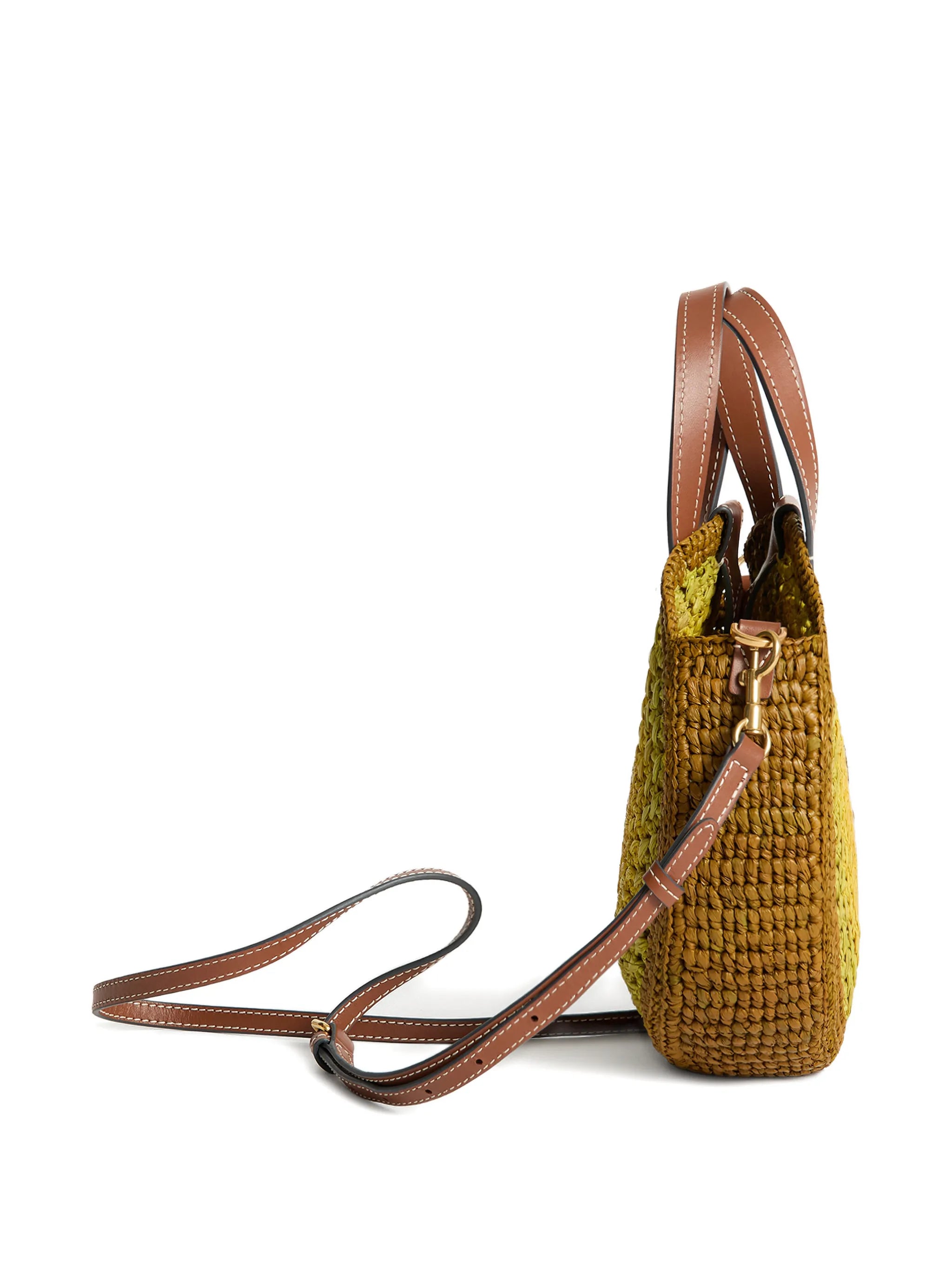 round bow-detail raffia tote bag