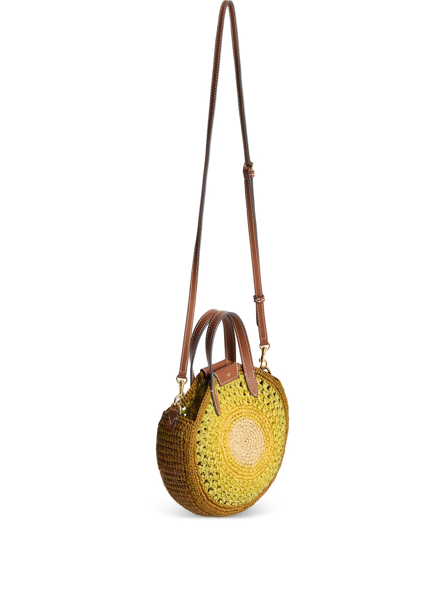 round bow-detail raffia tote bag