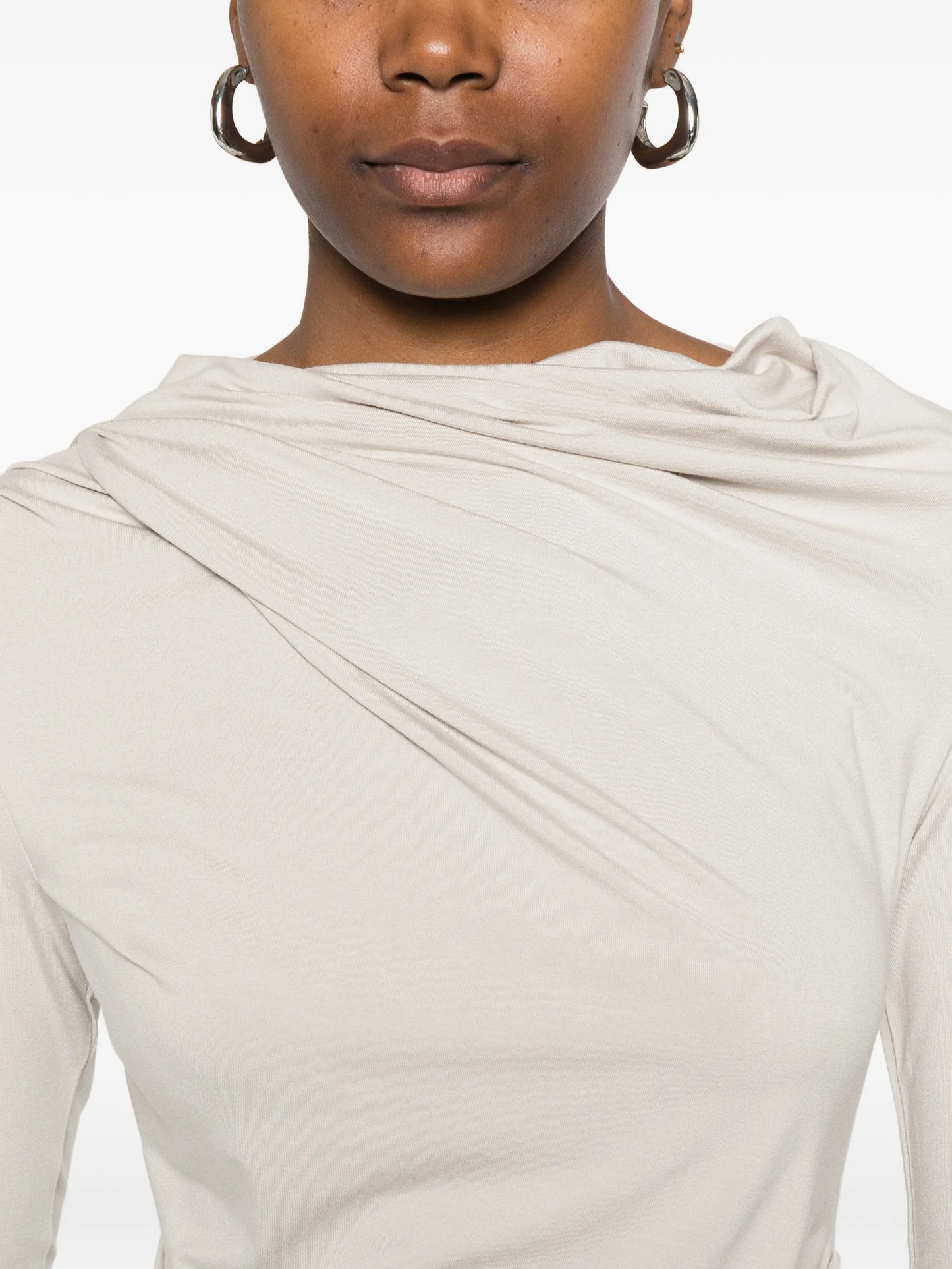 Drape long-sleeve top