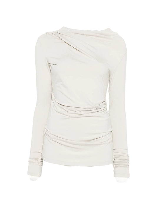 Drape long-sleeve top
