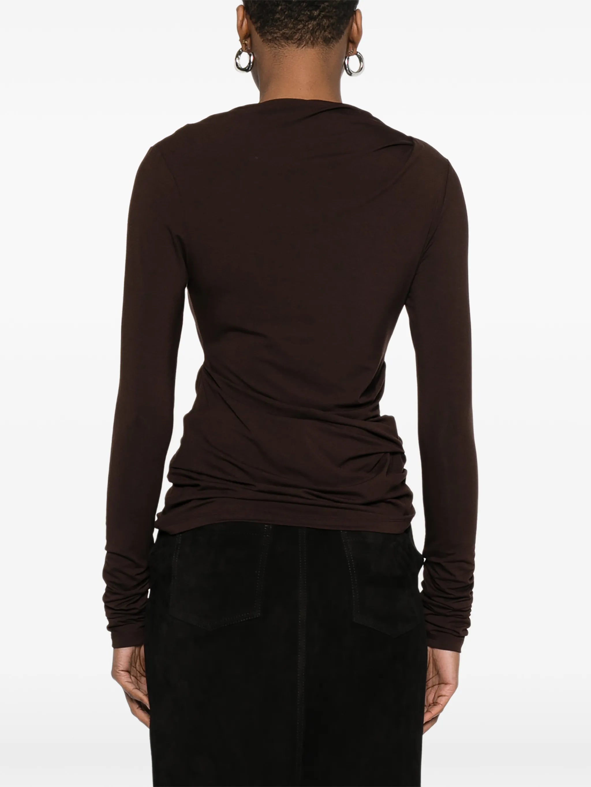 Drape long-sleeve top
