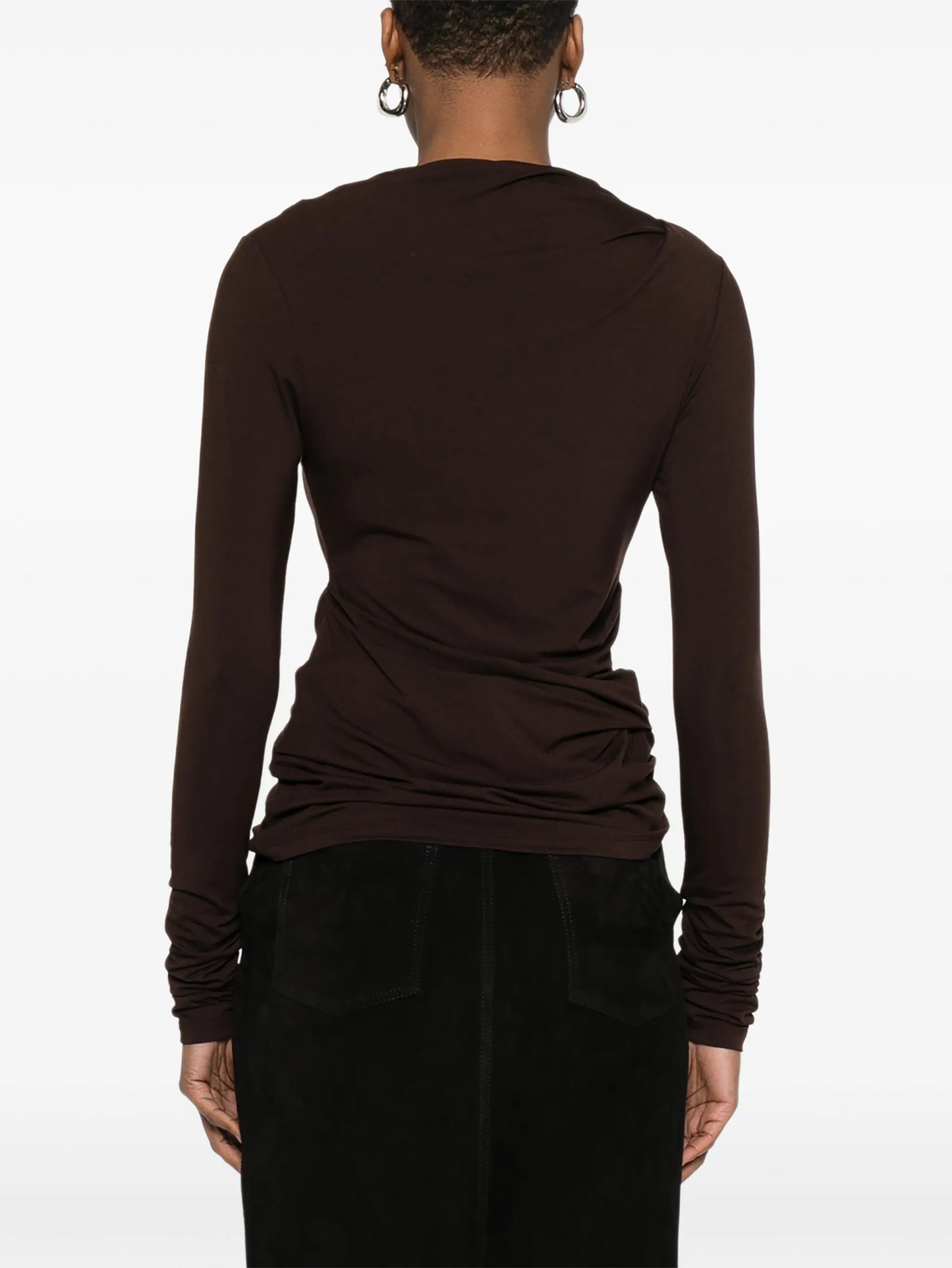 Drape long-sleeve top