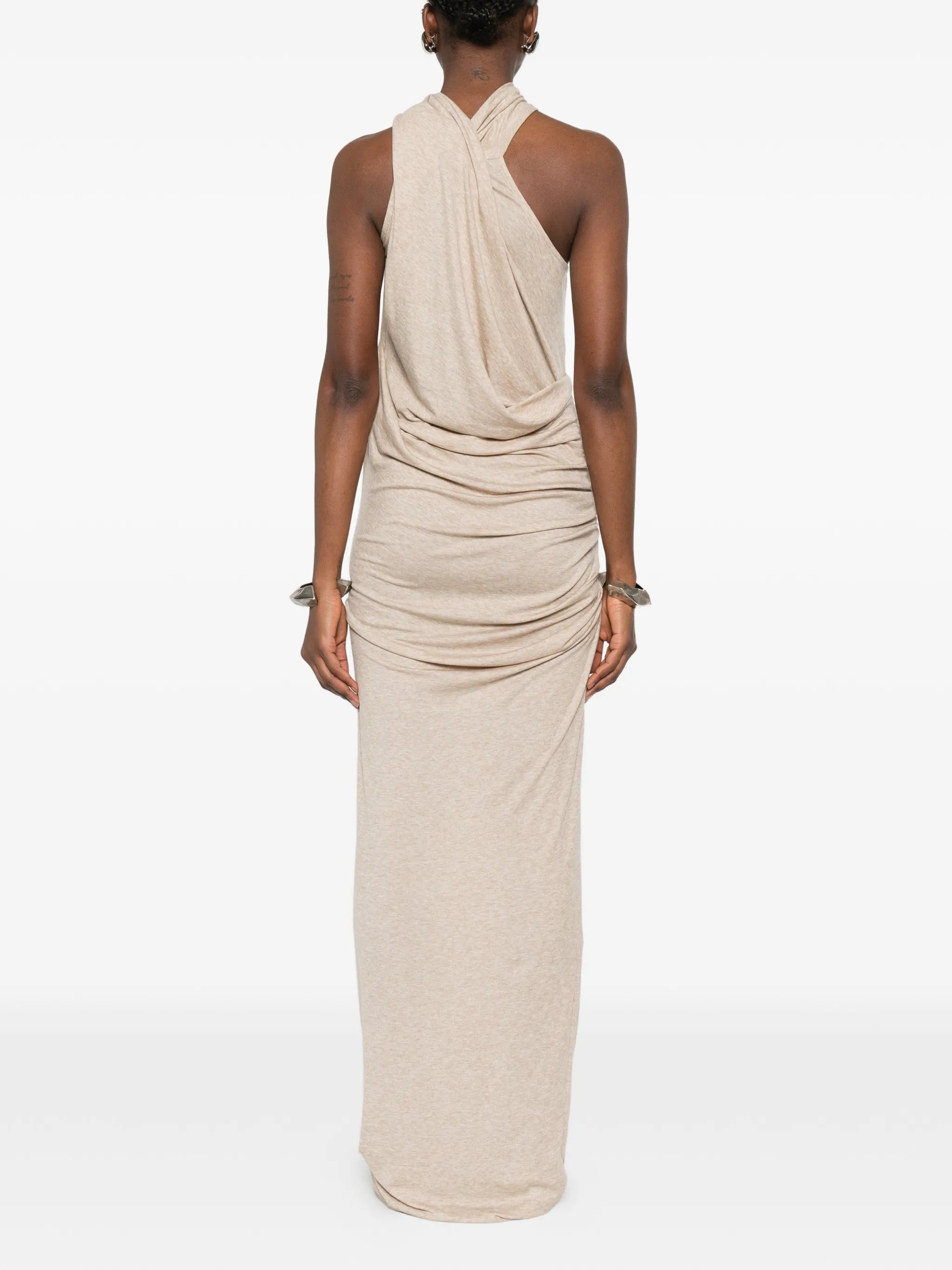 sleeveless dalters dress in fawn
