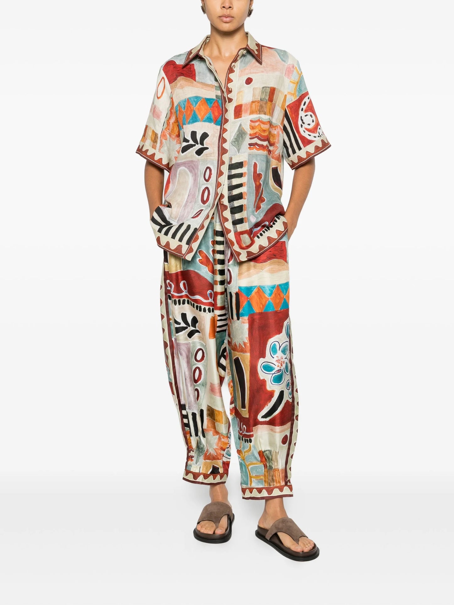 Michelle elasticated-waisband trousers