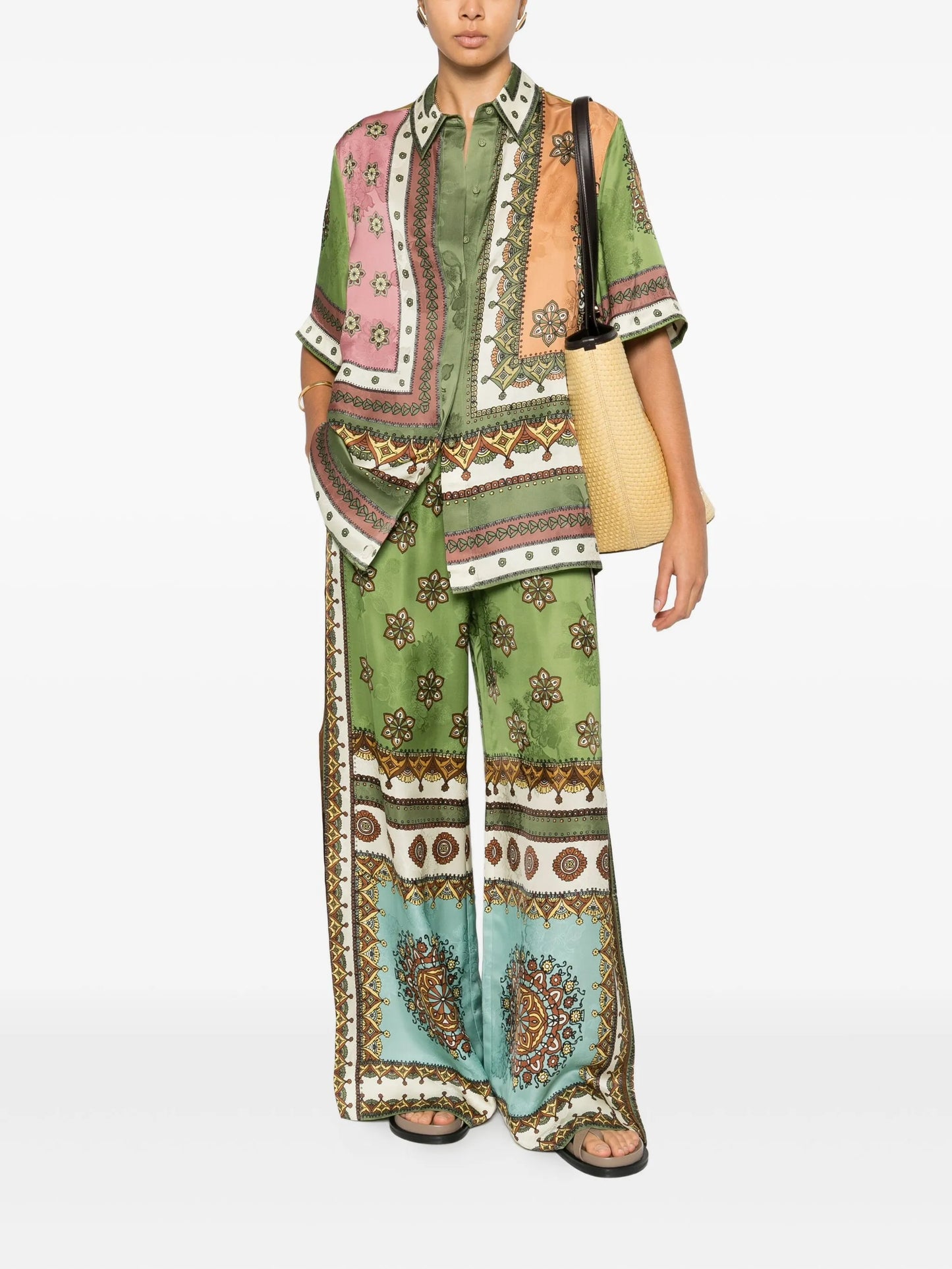 Contina floral-print trousers
