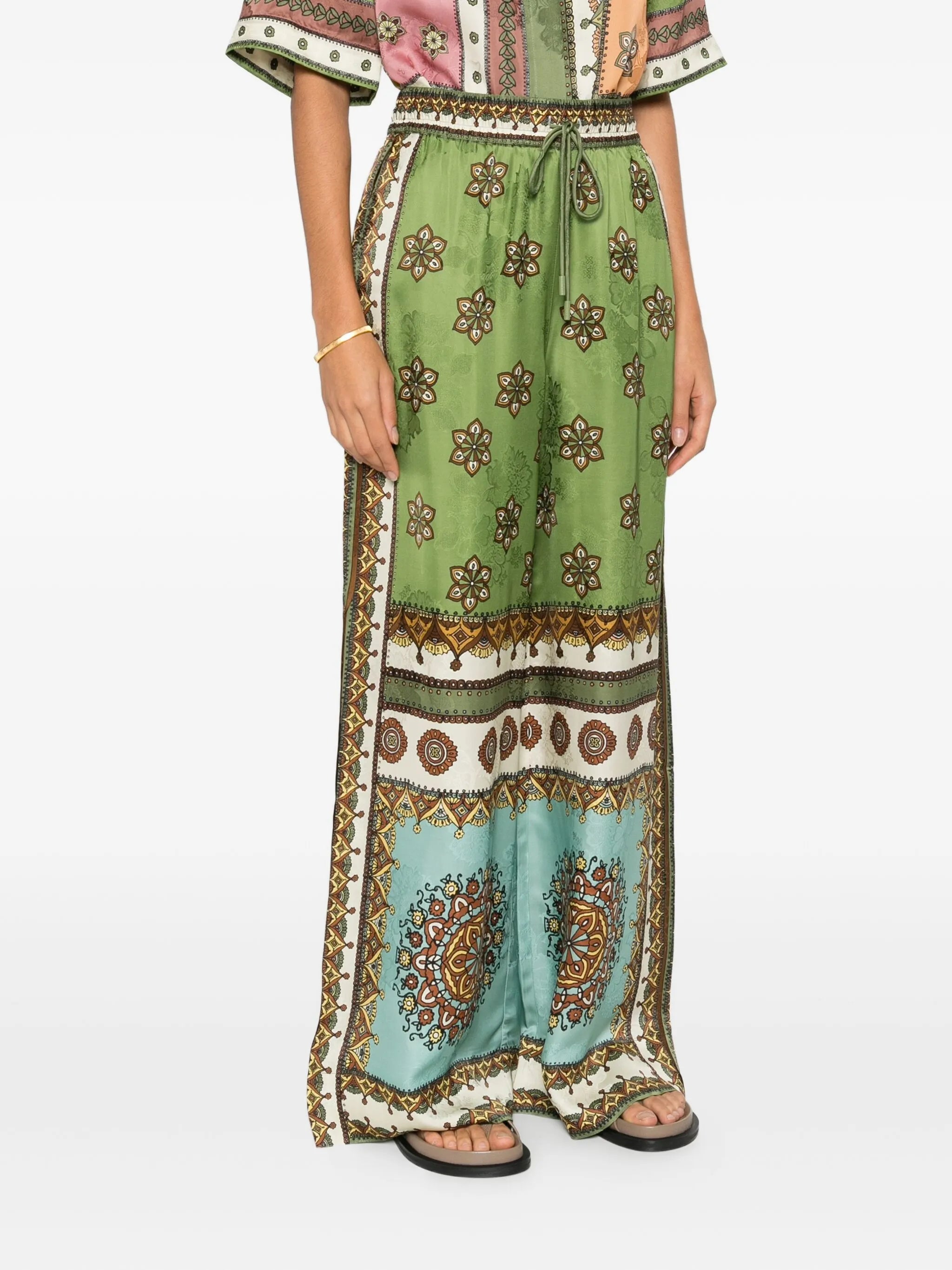 Contina floral-print trousers